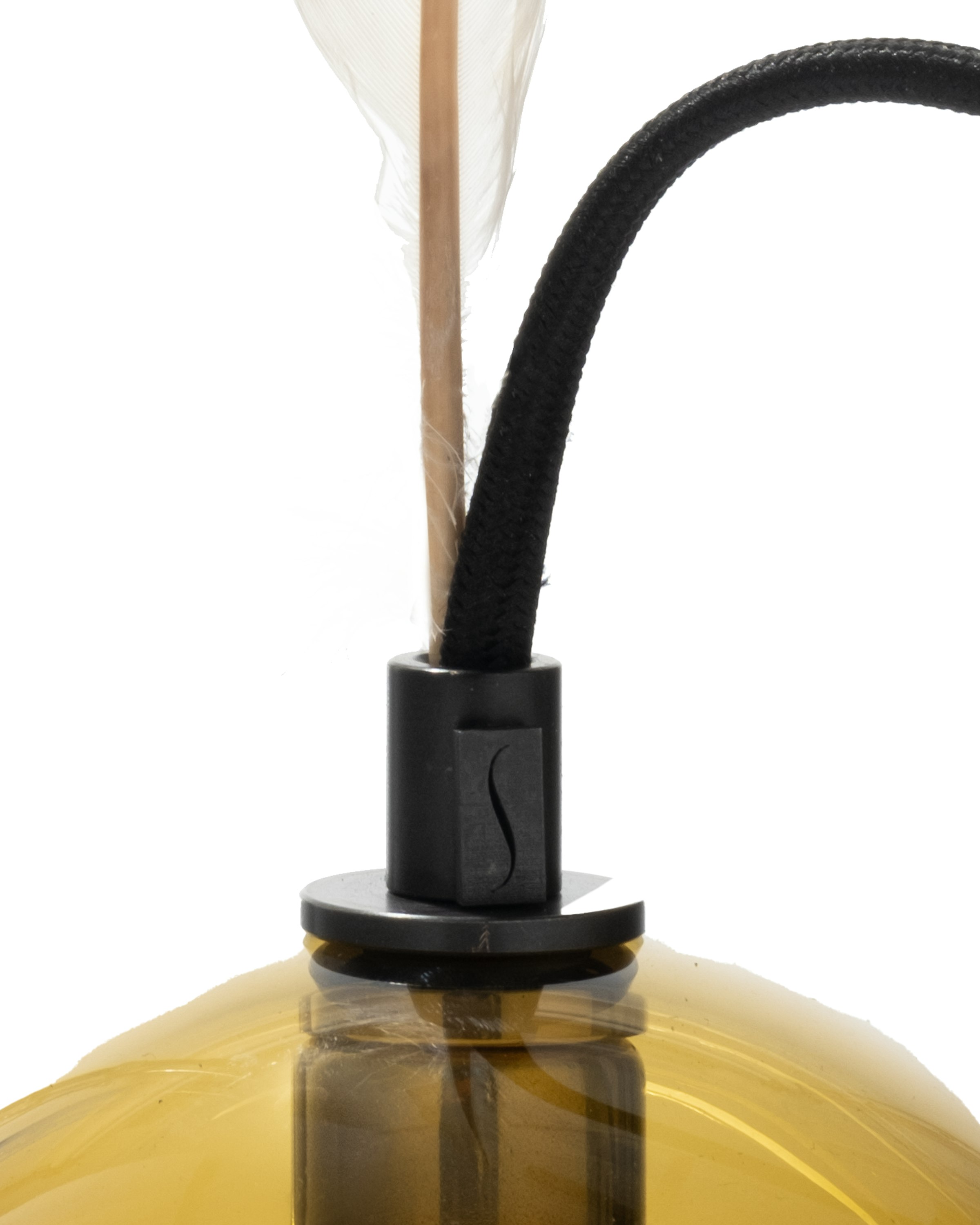 The Smoky Feather Table Lamp - 4.5inch, Ivory Feather