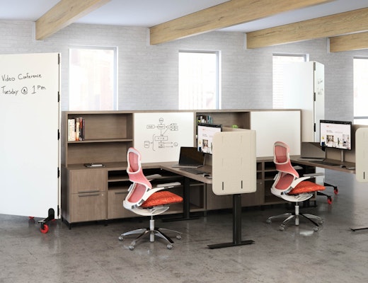 Rockwell Unscripted Backdrop Mobile Markerboard with Anchor Storage  rockwell unscripted backdrop mobile markerboard wall collaboration whiteboard space delineation team storage workstation anchor storage anchor hutch k. screen contour desk screens generation by knoll work chair task chair tone height adjustable desk