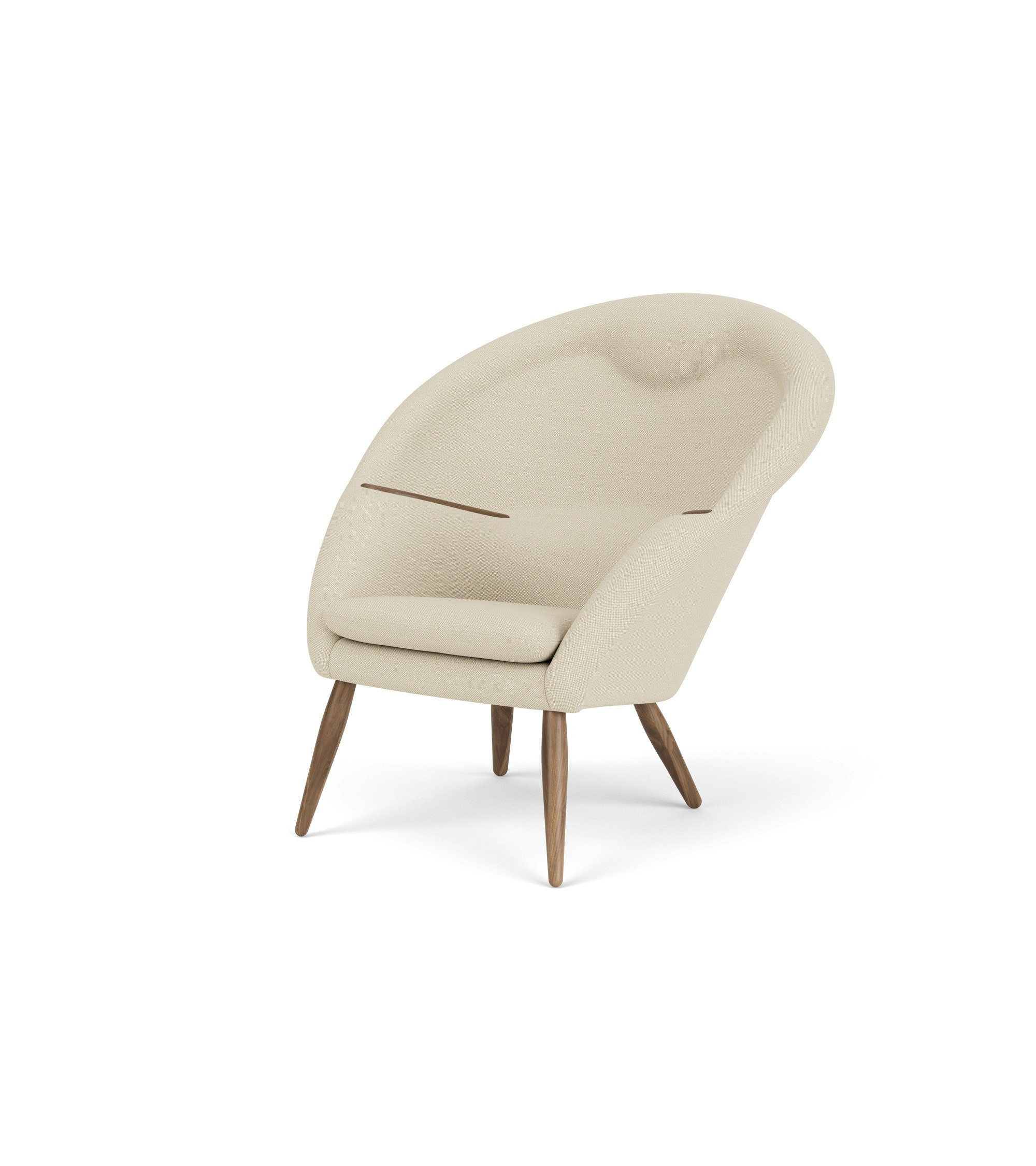 Oda Lounge Chair in Walnut,  Hallingdal 65,  Light Beige