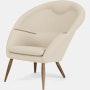 Oda Lounge Chair in Walnut,  Hallingdal 65,  Light Beige