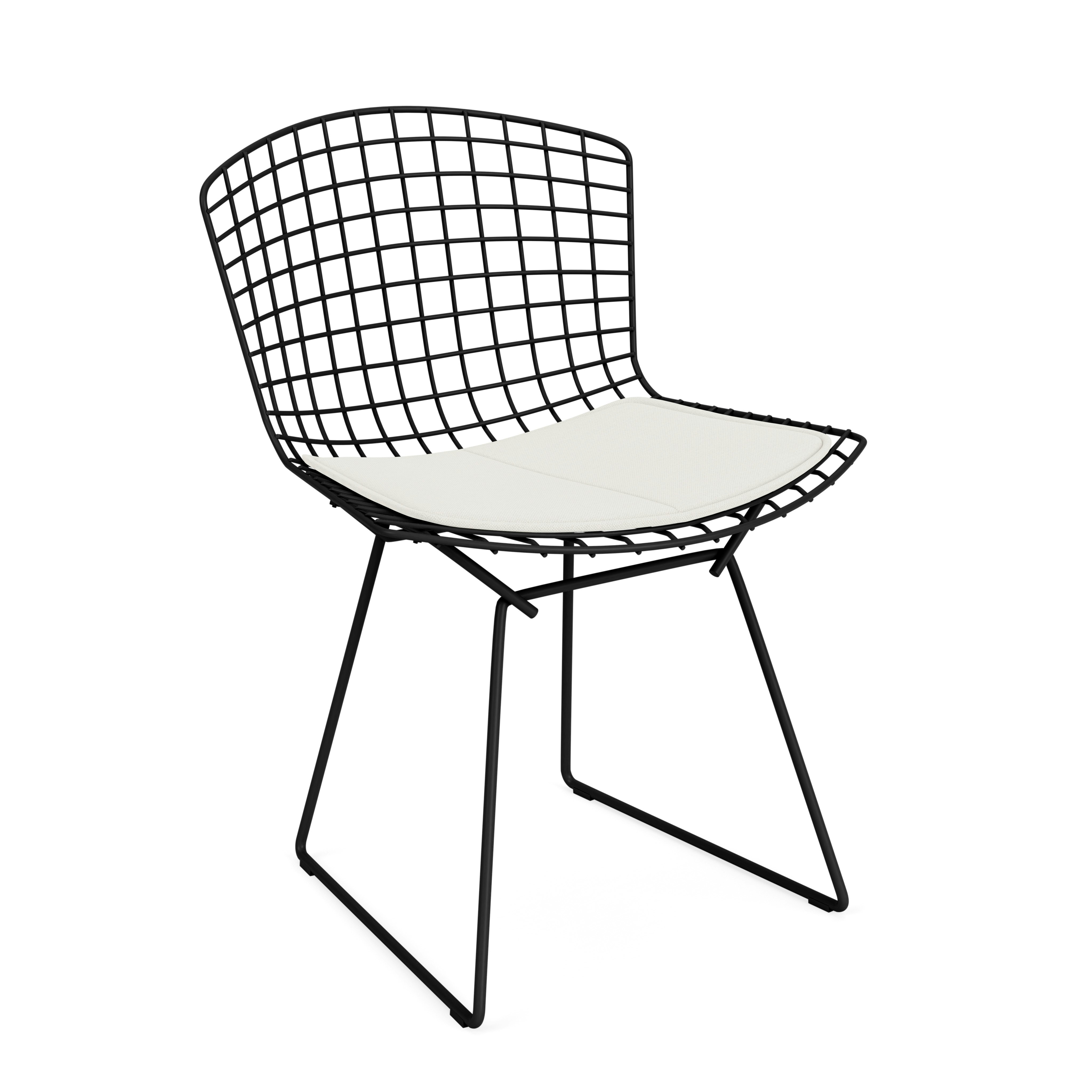 Bertoia Side Chair- Seat Pad, Black, Hourglass, Air
