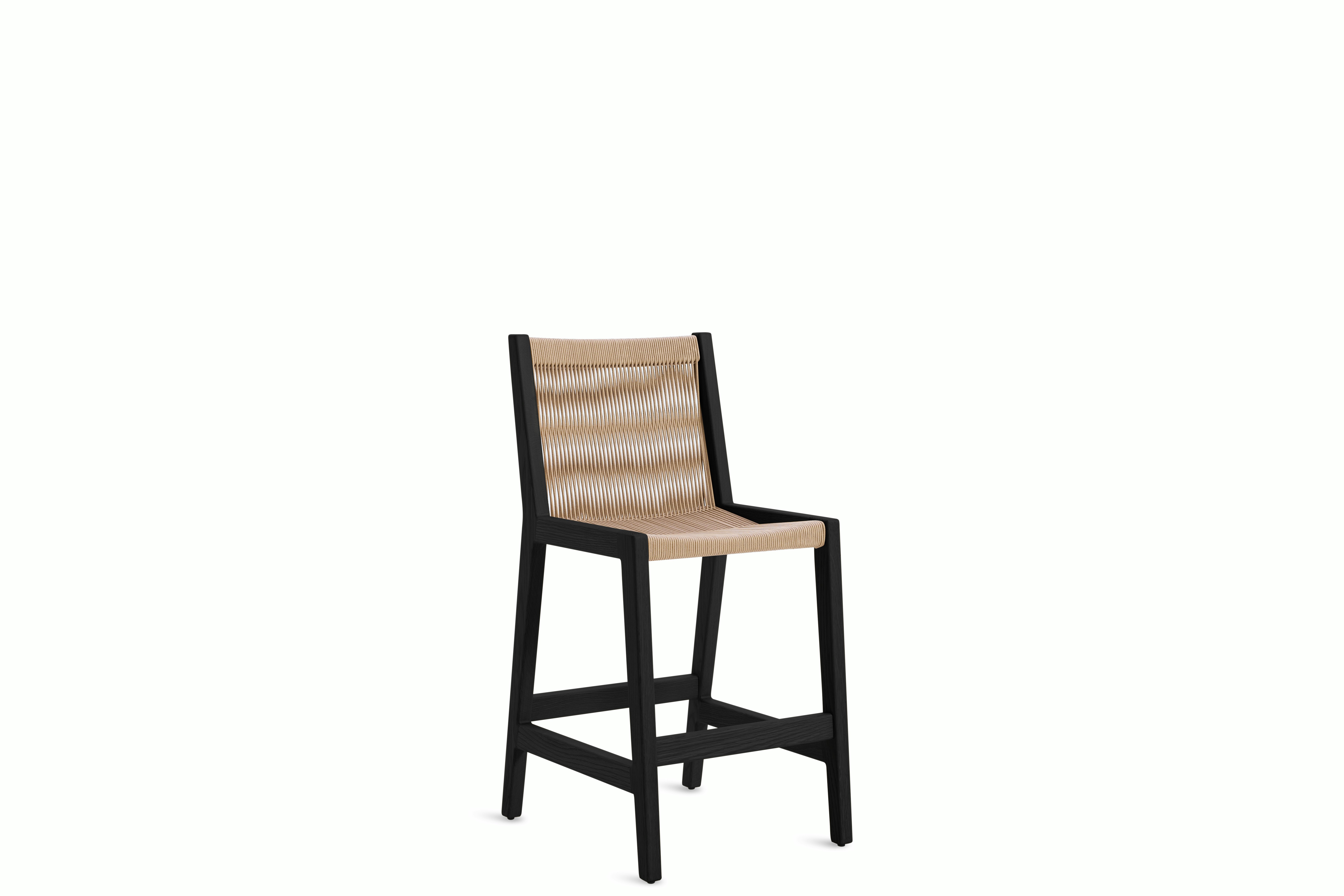 Duet Counter Stool - Black Painted Oak,  Taupe
