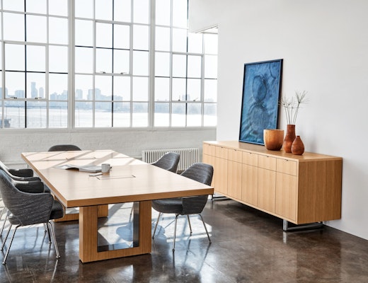 DatesWeiser Highline Fifty Conference Table with Table Top Power DatesWeiser Highline Twenty-Five Credenza 