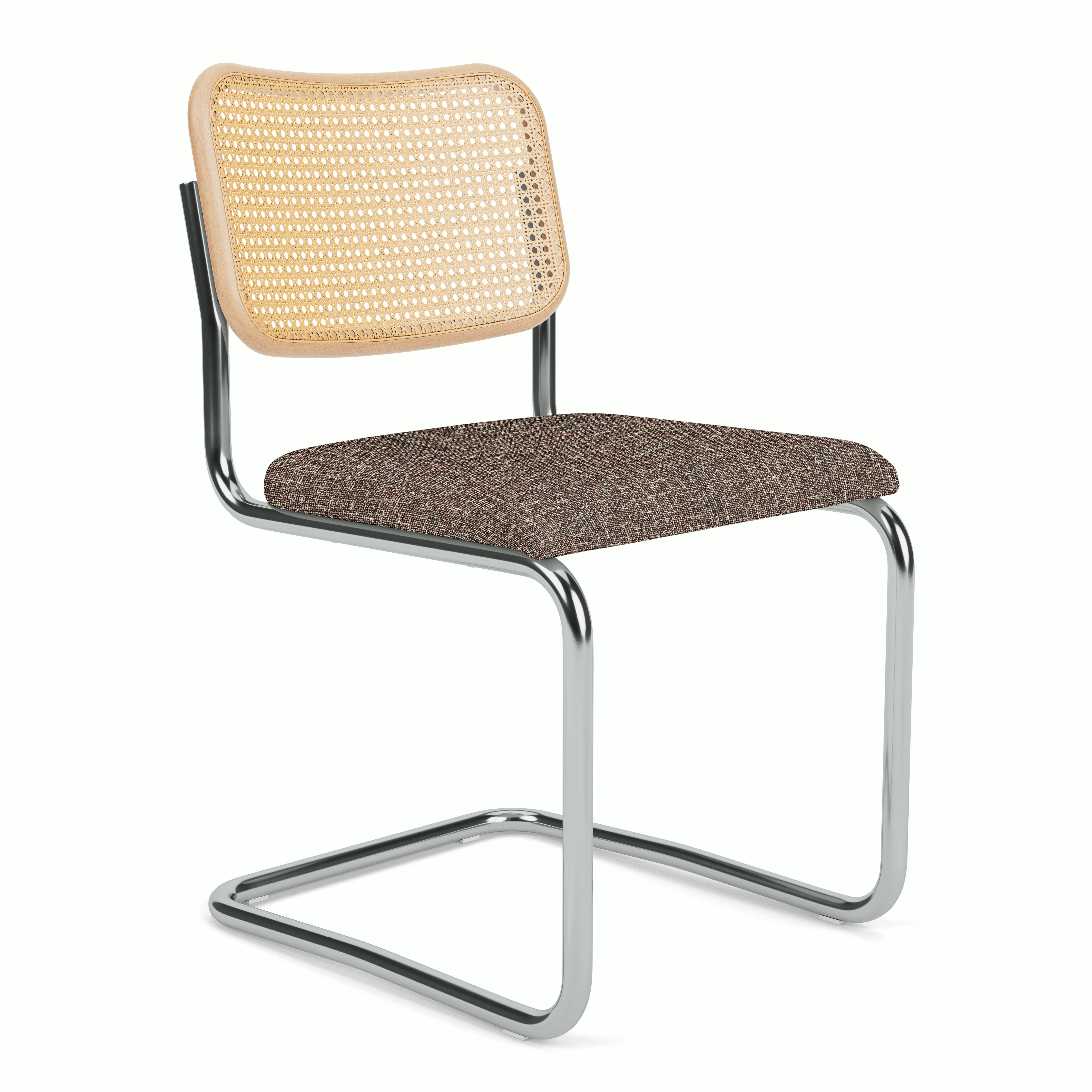 Cesca Side Chair - Caned with Natural Beech Back,  Upholstered Seat,  Rebel,  Lavender