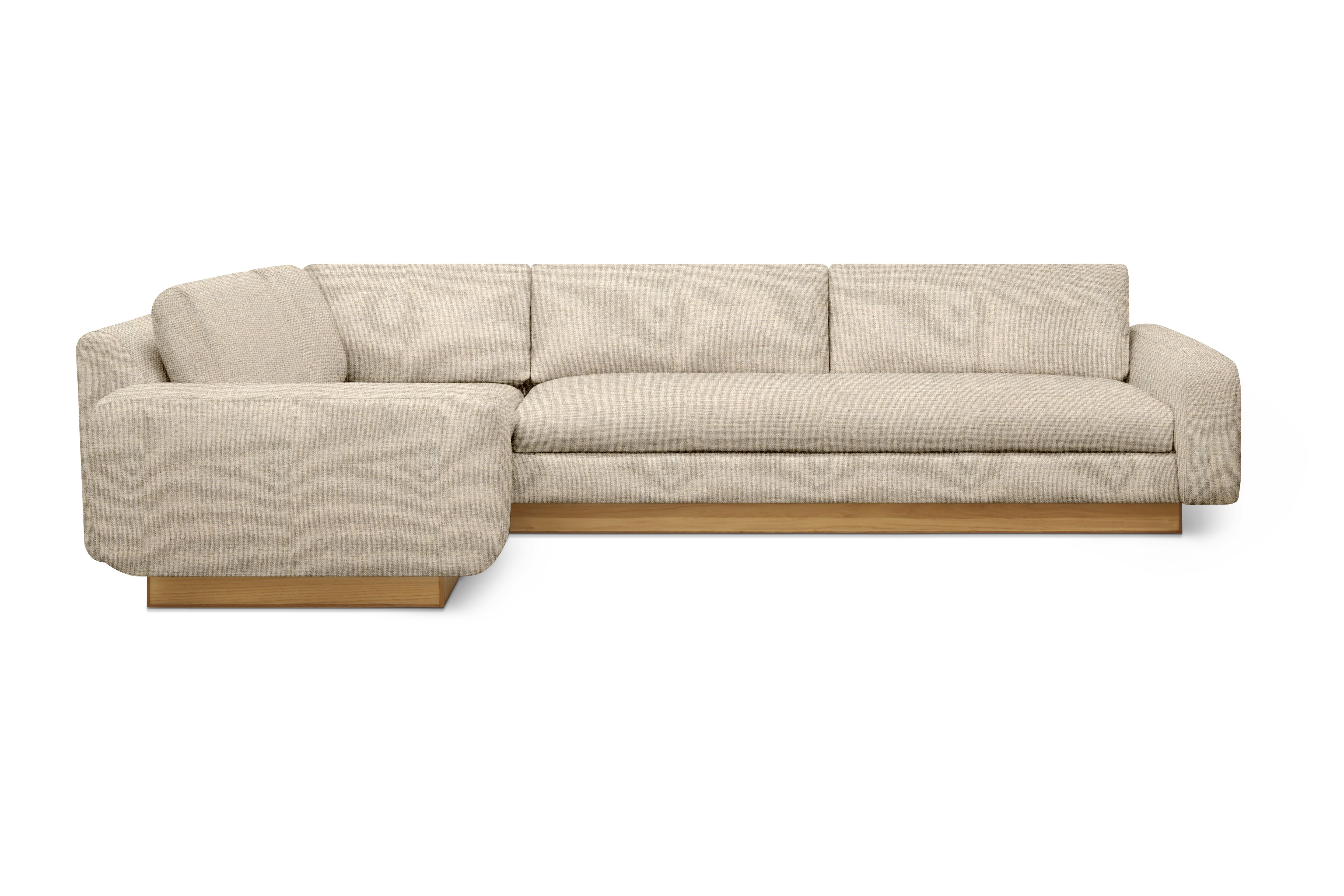 Mesa Corner Sectional - Left,  Amelia,  Bisque,  Oak