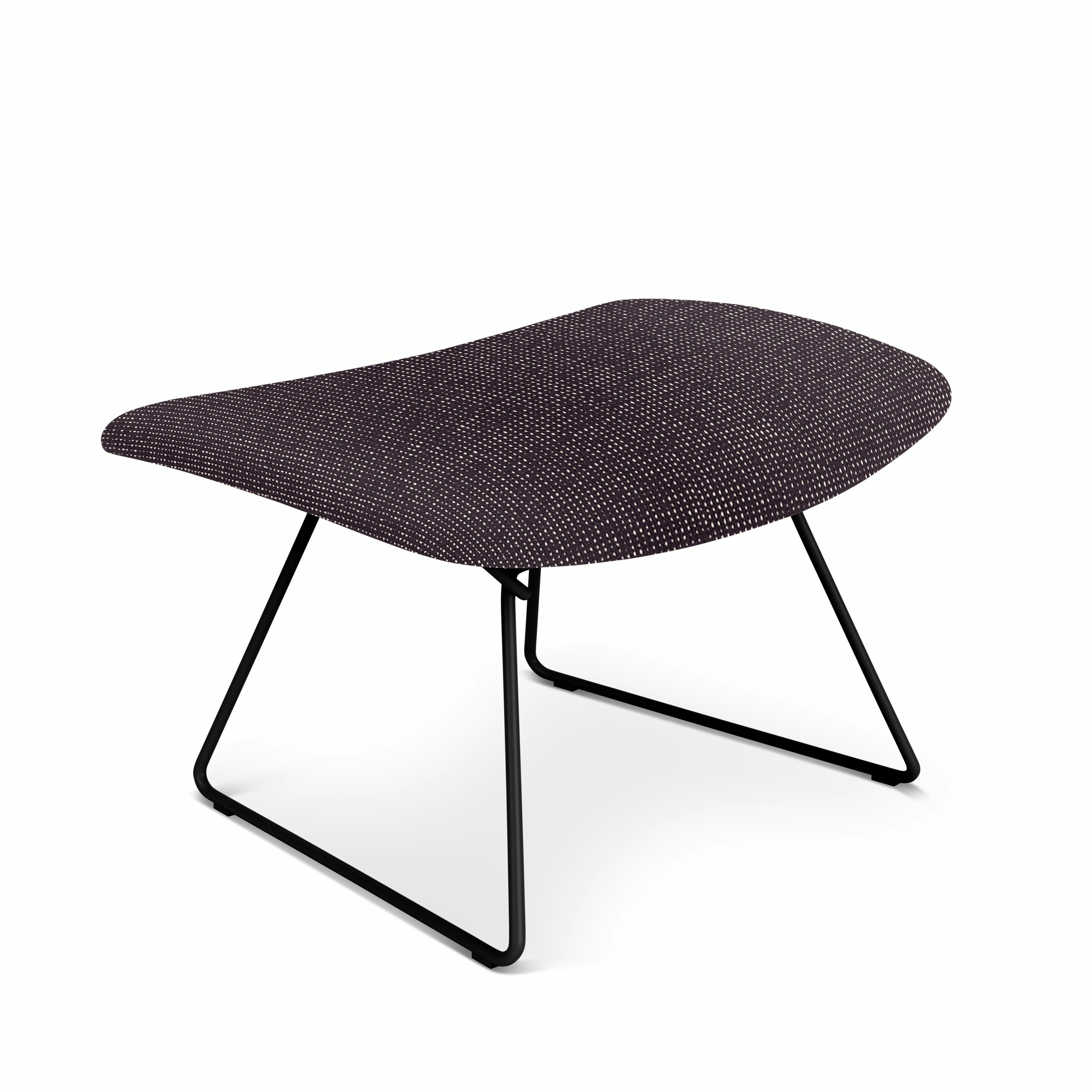 Bertoia Bird Ottoman,  Black,  Full Cover,  Prestini,  Purple and White