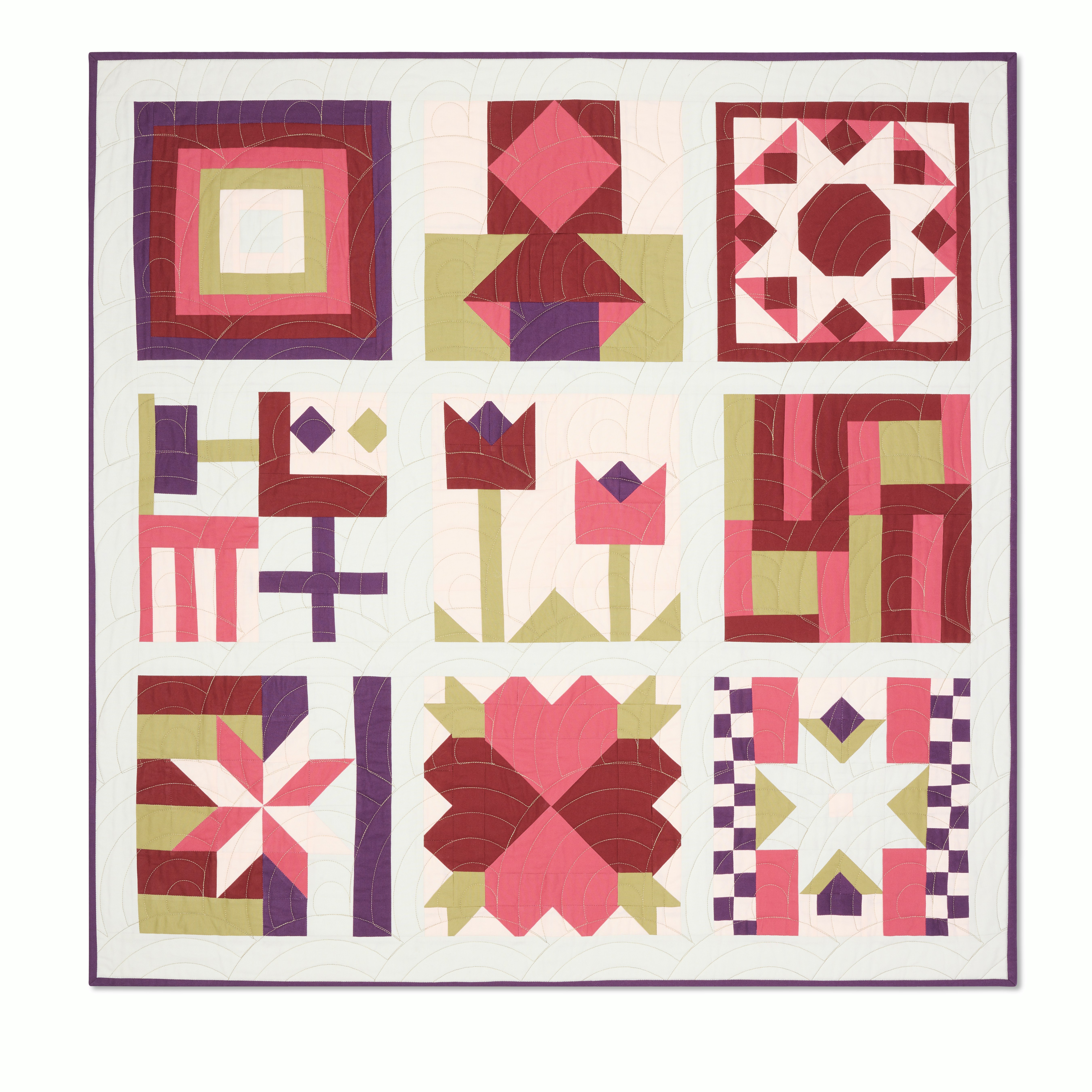 Quilted Tapestry, Purple/Pink