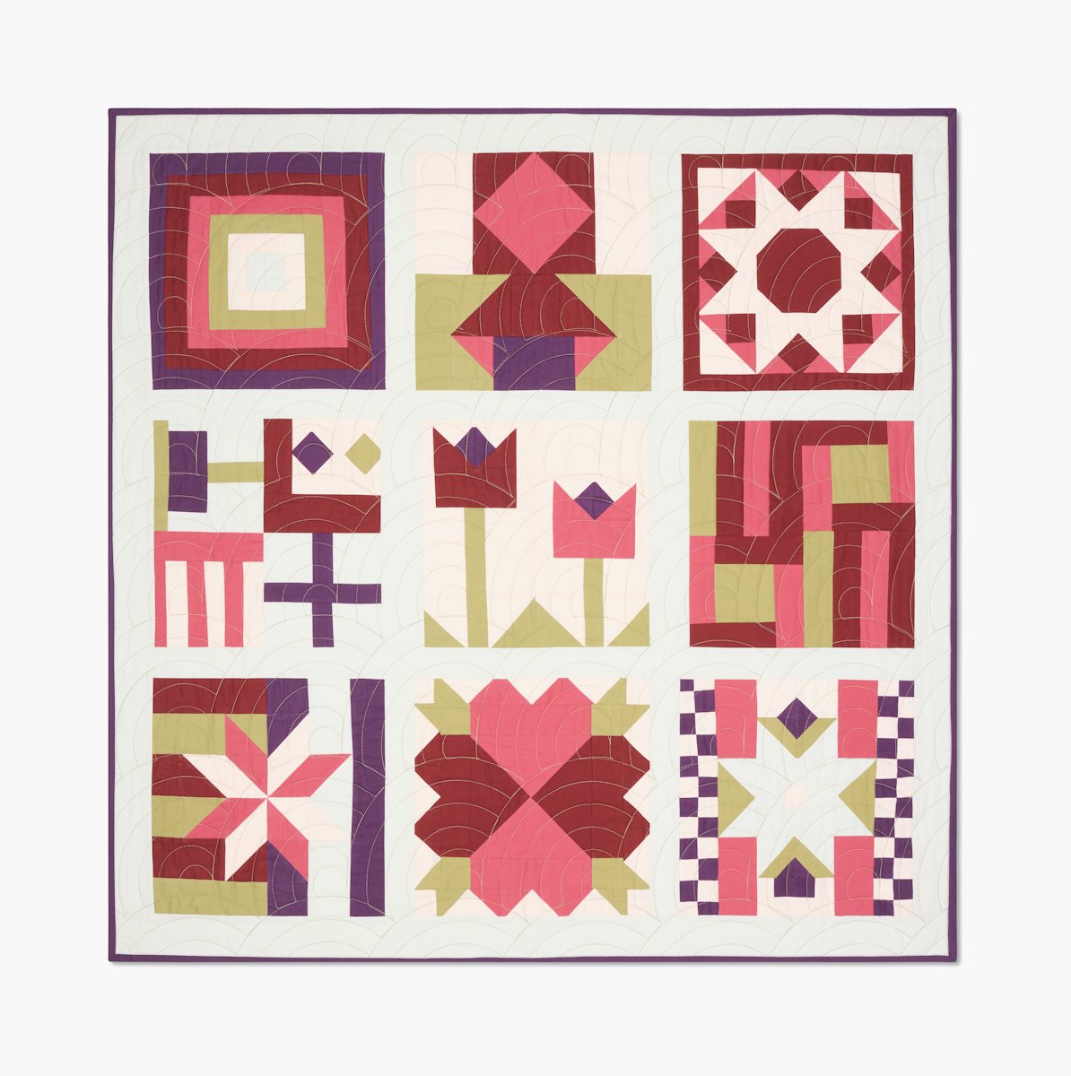 Quilted Tapestry, Purple/Pink