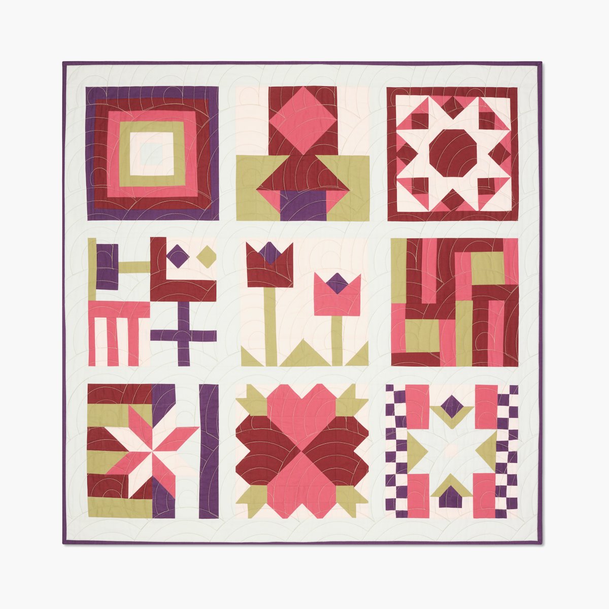 Quilted Tapestry Quilted Tapestry, Purple/Pink