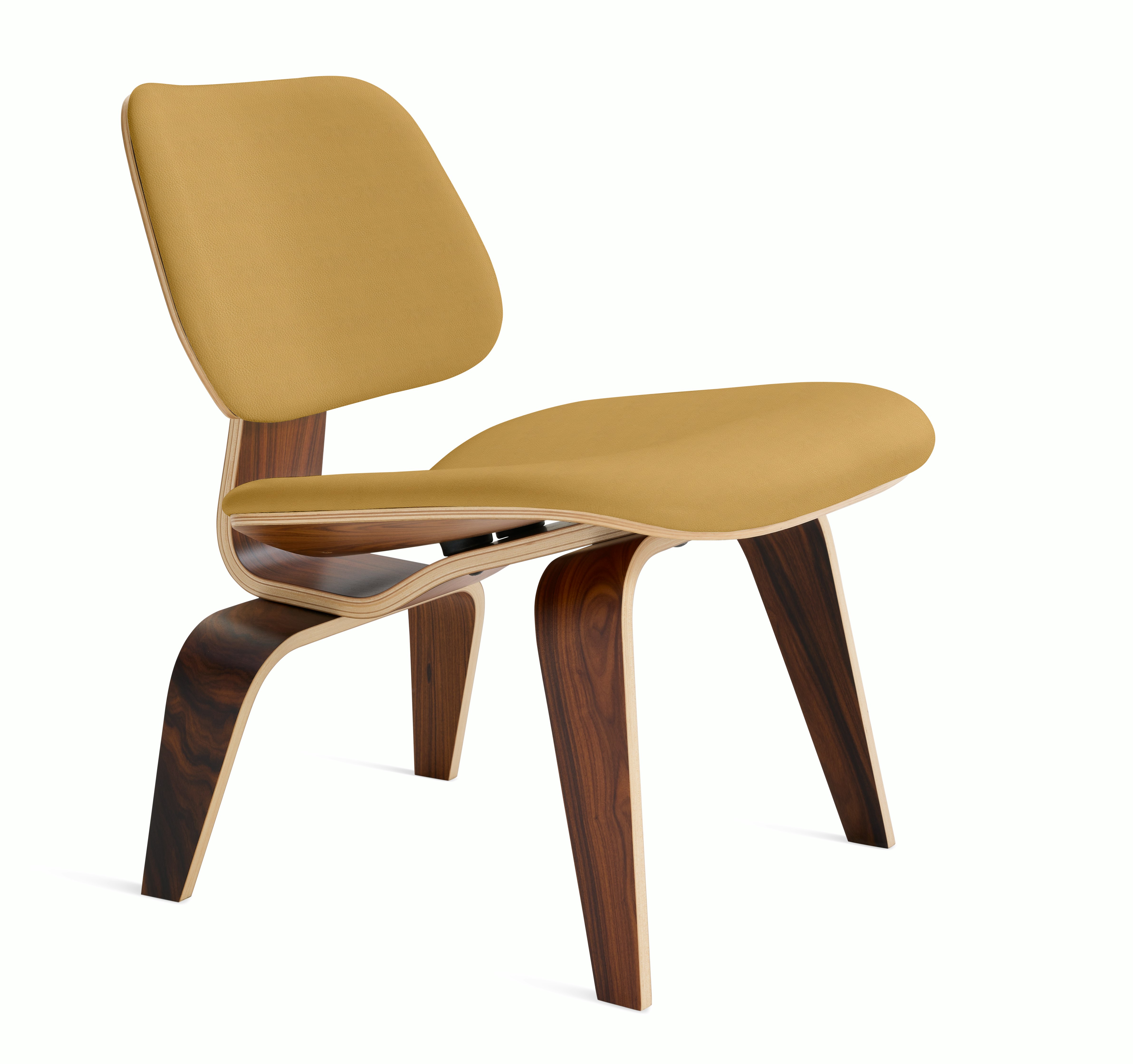 Eames Molded Plywood Lounge Chair Wood Base (LCW) - Upholstered,  Ebony,  Beck,  030 Woodlet