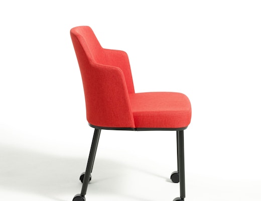 Remix Side Chair casters side seating mobile upholstered 4-leg 4 leg