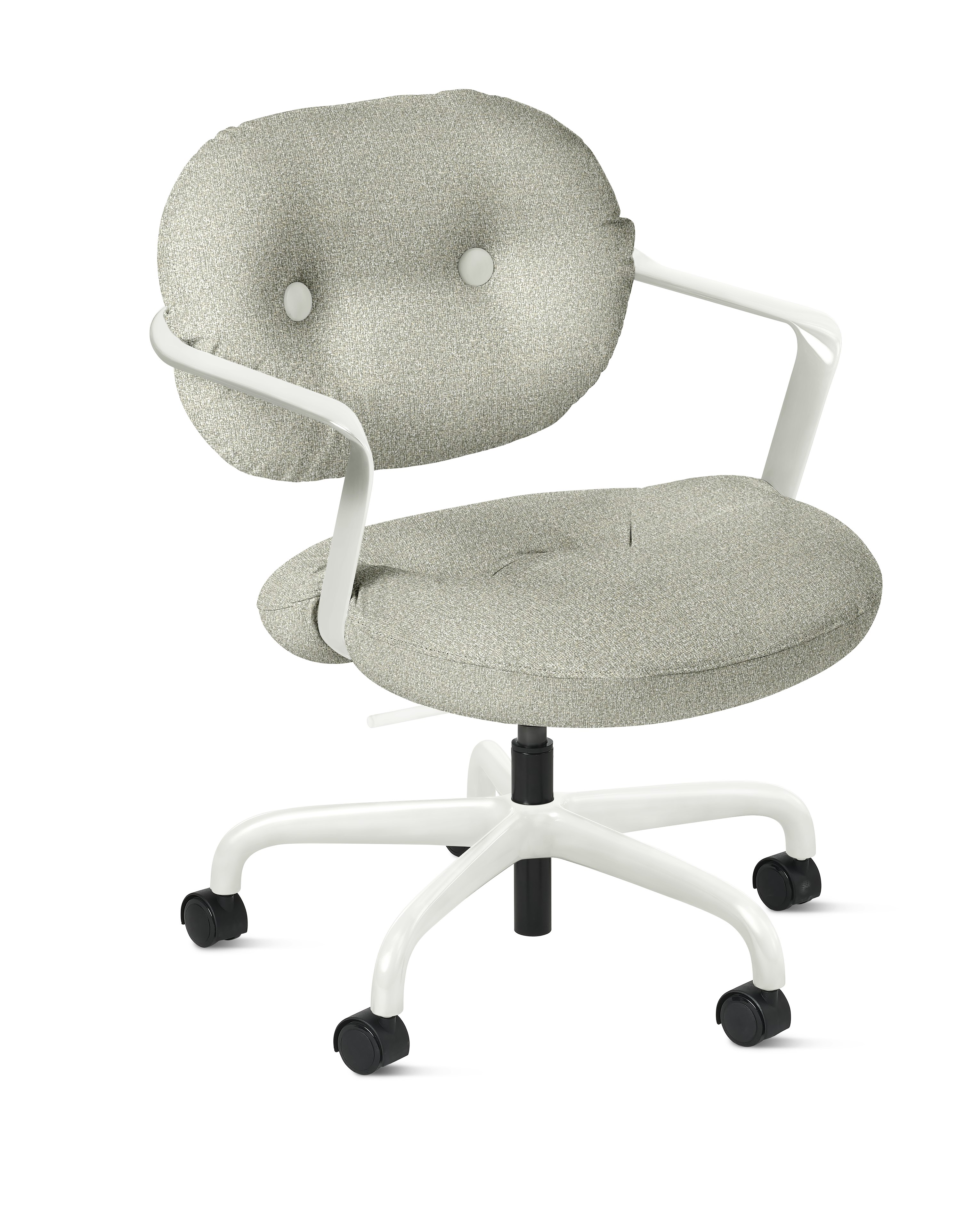 Morrison Hannah Task Chair - With Arms,  Tempest,  Calm,  White,  Soft Caster FSC Certified