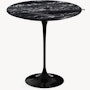 Saarinen Side Table - 20" Round\Portoro marble,  Shiny finish\Black"
