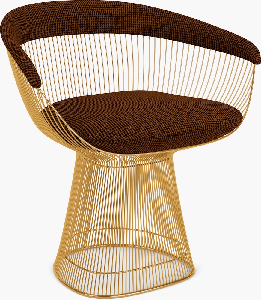 Platner Armchair - Gold, Cato, Brown