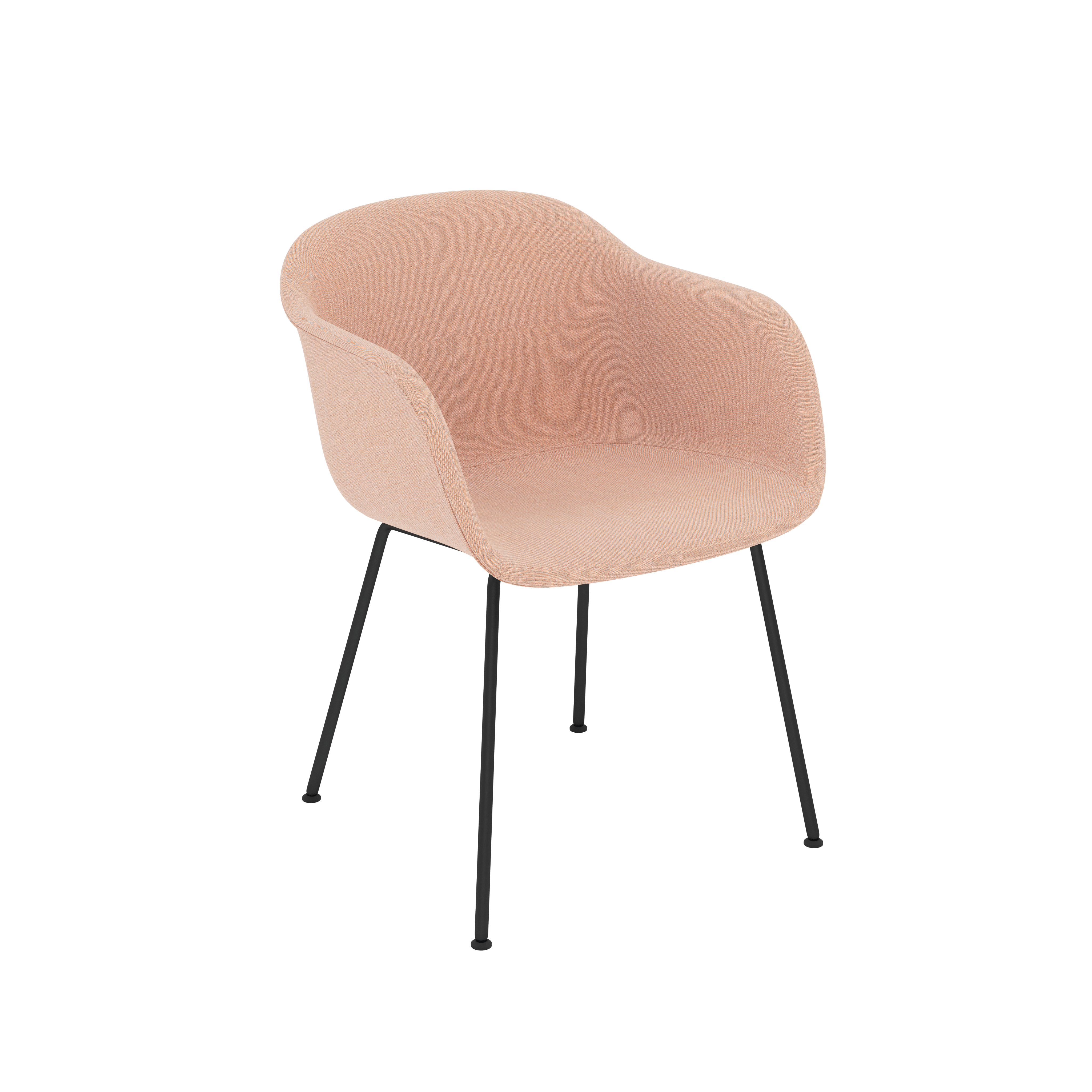 Fiber Dining Chair - Armchair,  Remix,  612 Rose,  Black Tube
