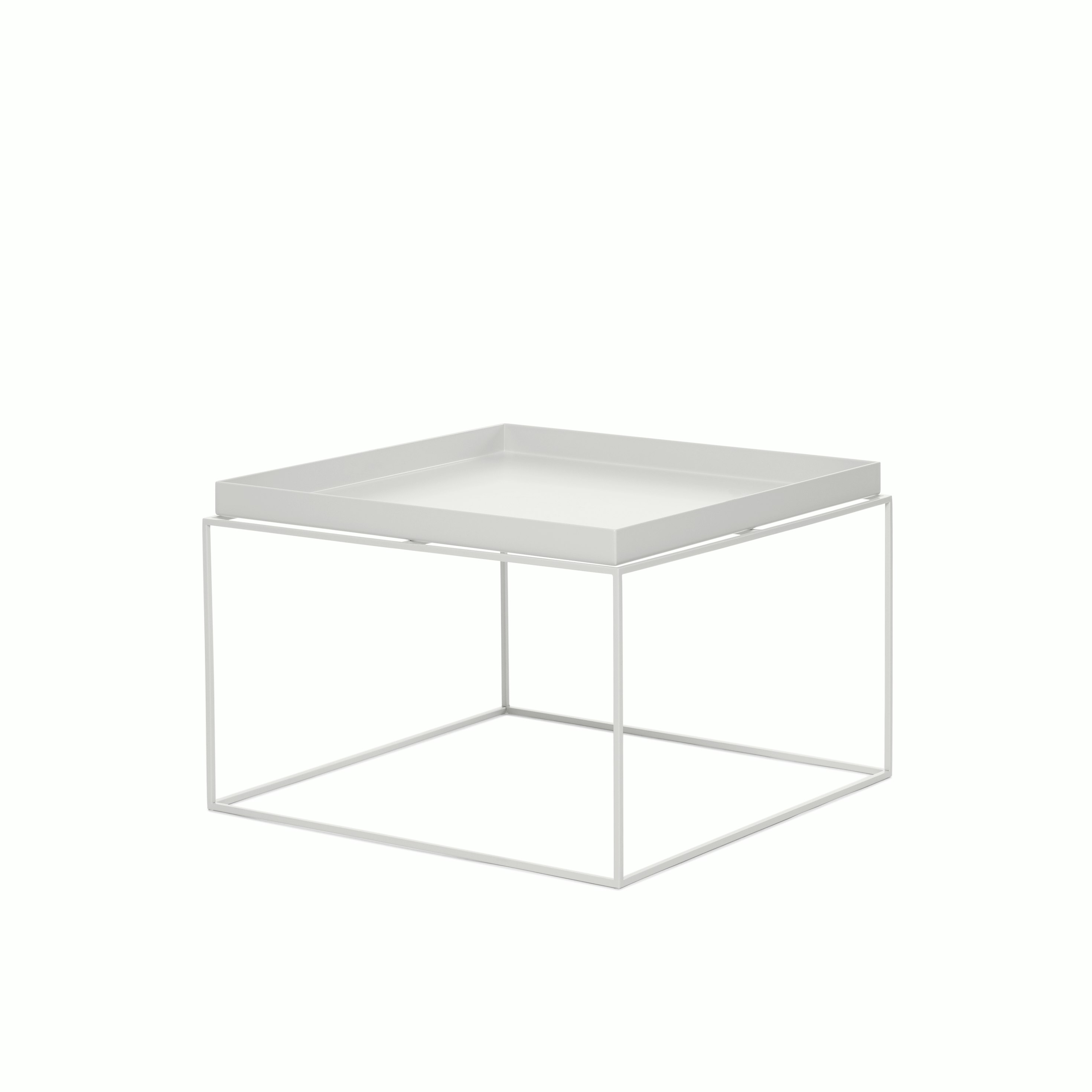 A white Tray Coffee Table viewed from an angle