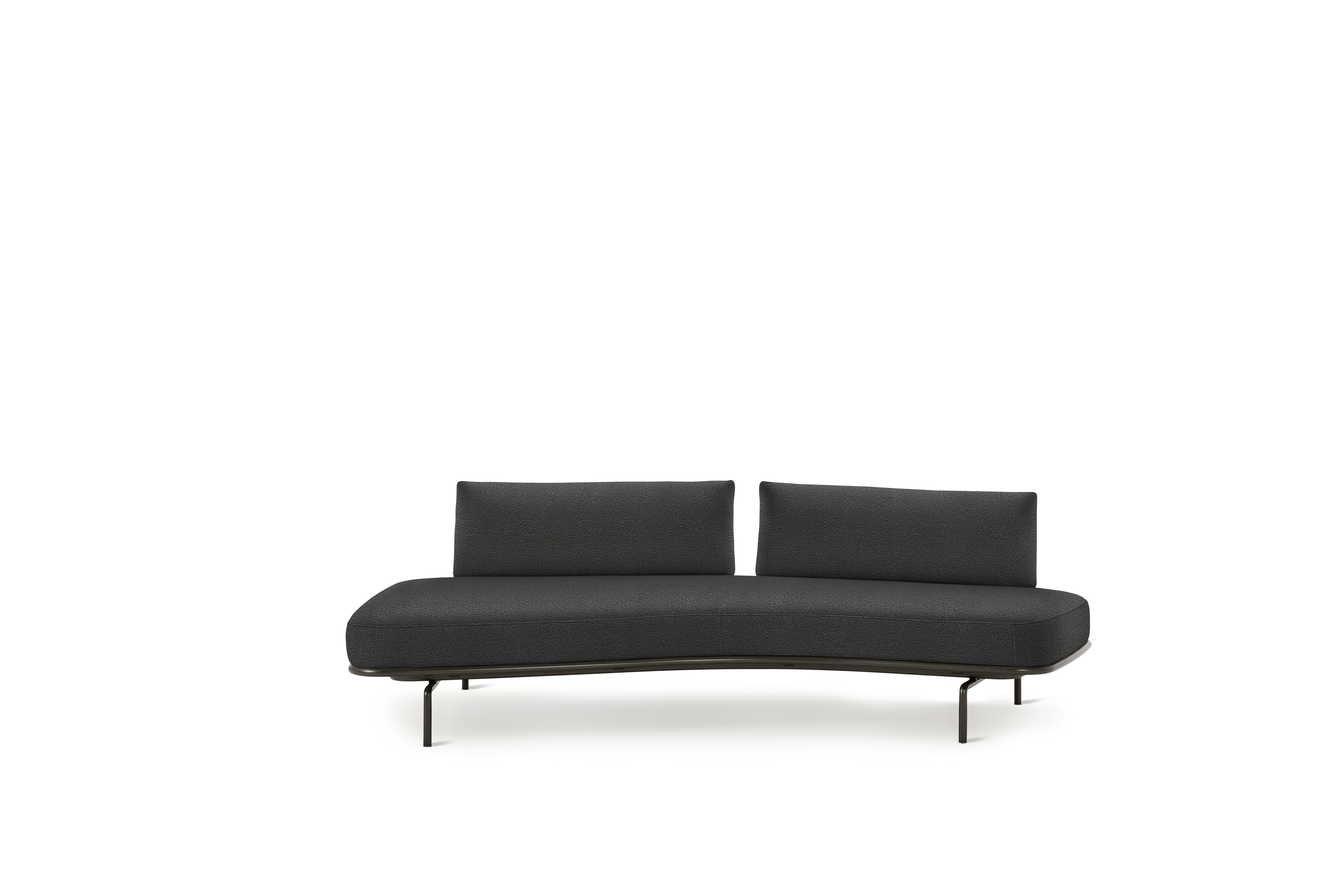 Panoramic Sofa - Right ,  Double Large,  Curly,  Dark Grey,  Charcoal