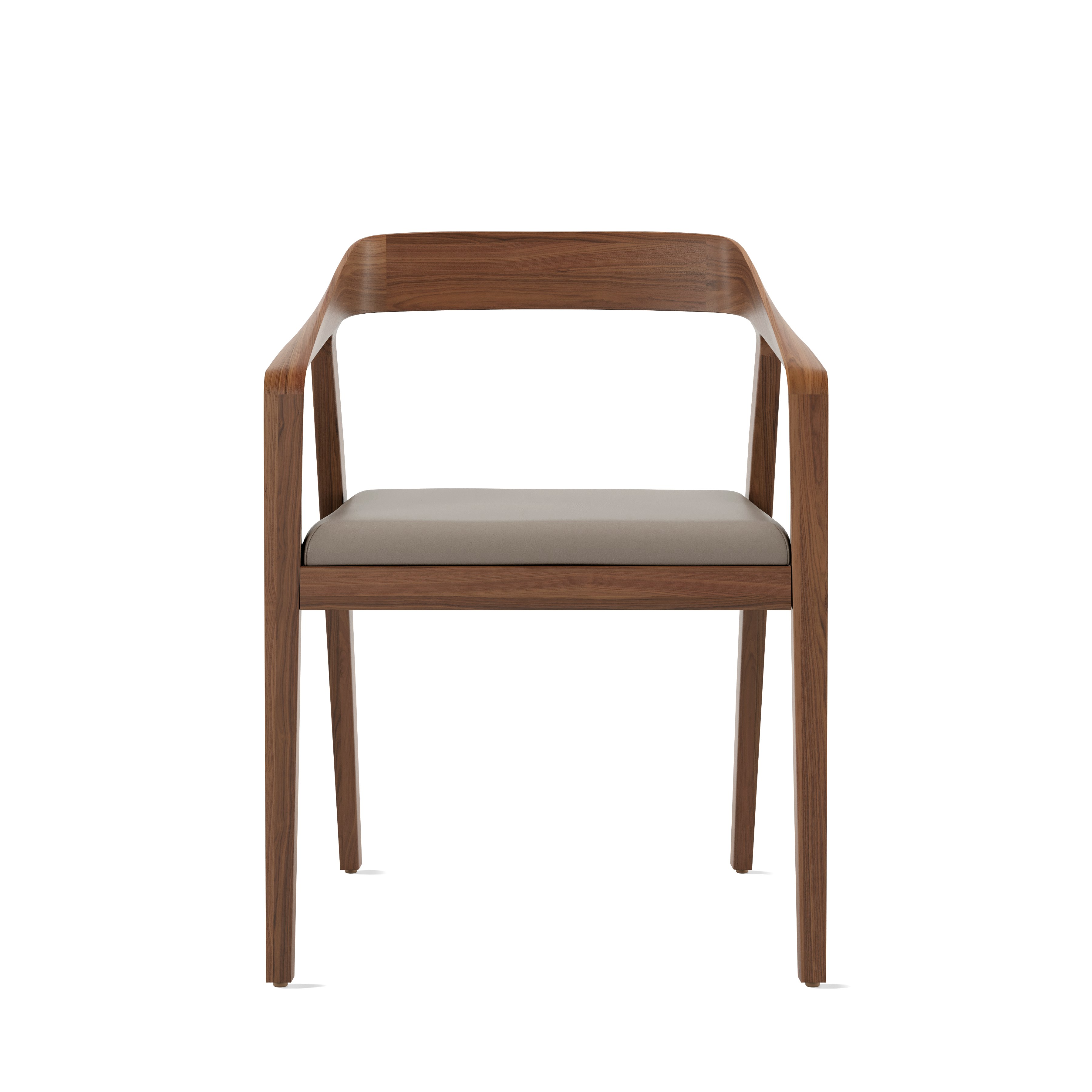 Full Twist Armchair - Prone Leather,  Lute,  Walnut