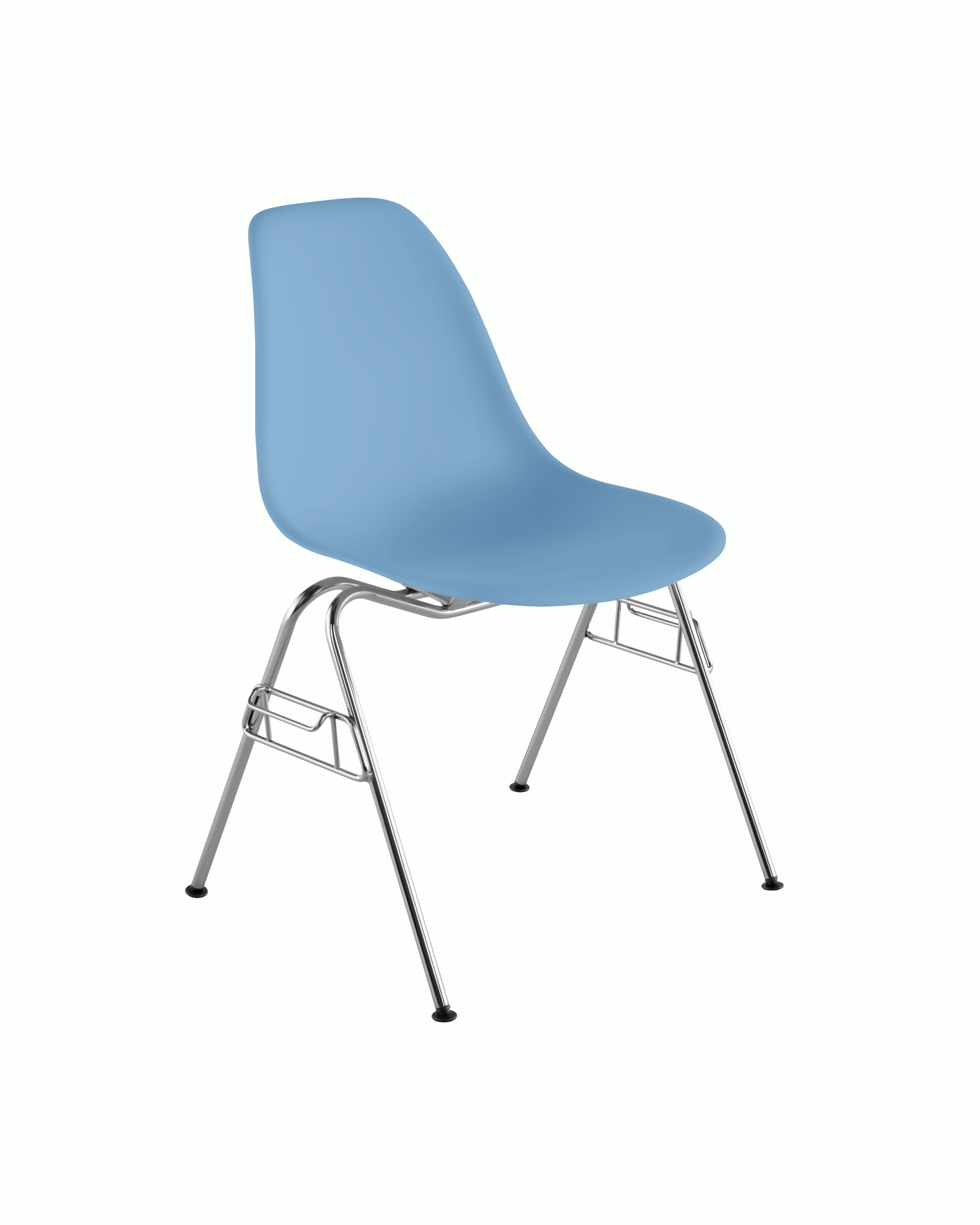 Eames Molded Plastic Side Chair, Stacking Base 