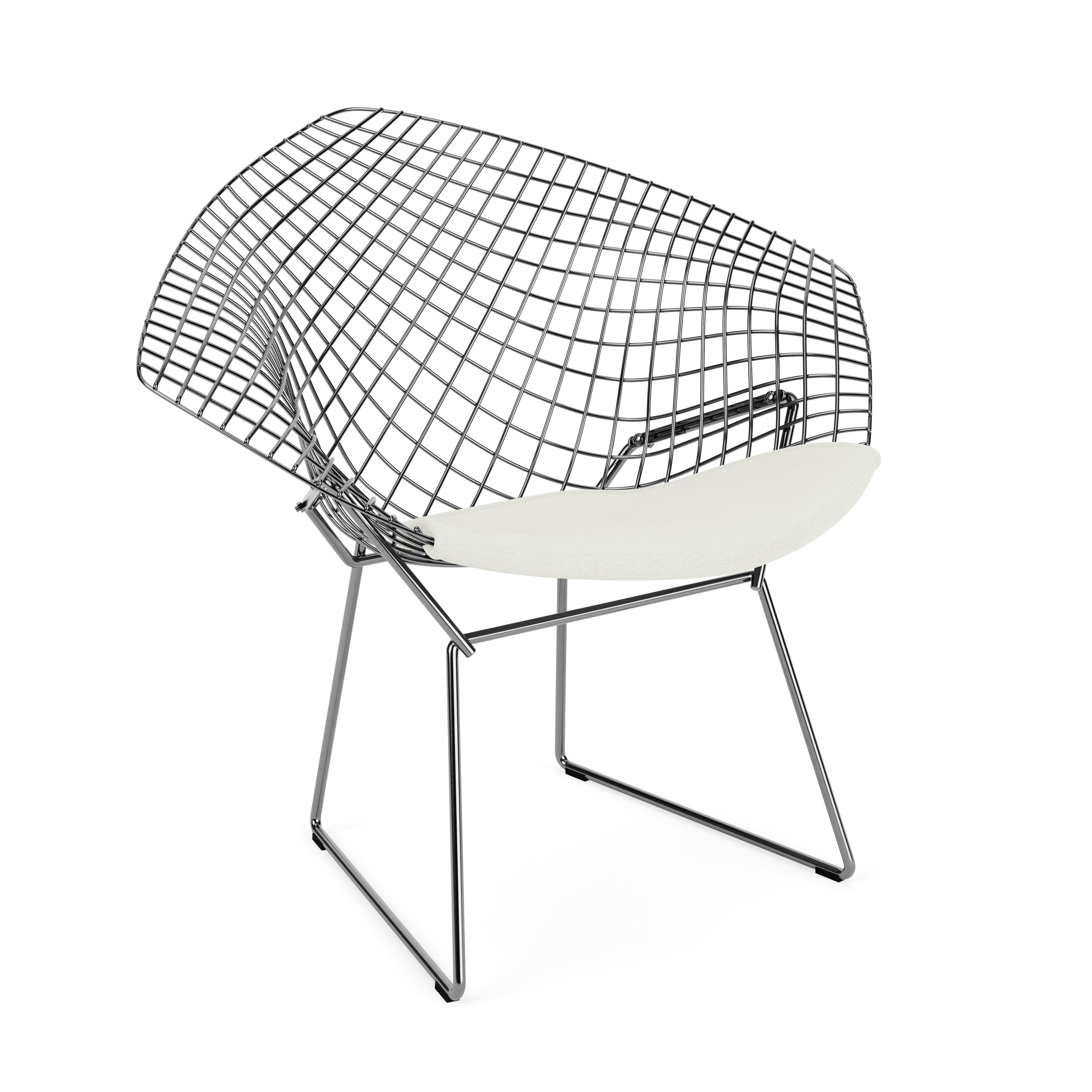 Bertoia Diamond Chair, Polished Chrome, Seat Pad, Hourglass, Air