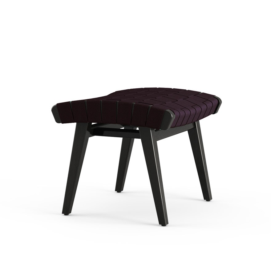 Risom Ottoman - Aubergine Cotton, Ebonized Maple