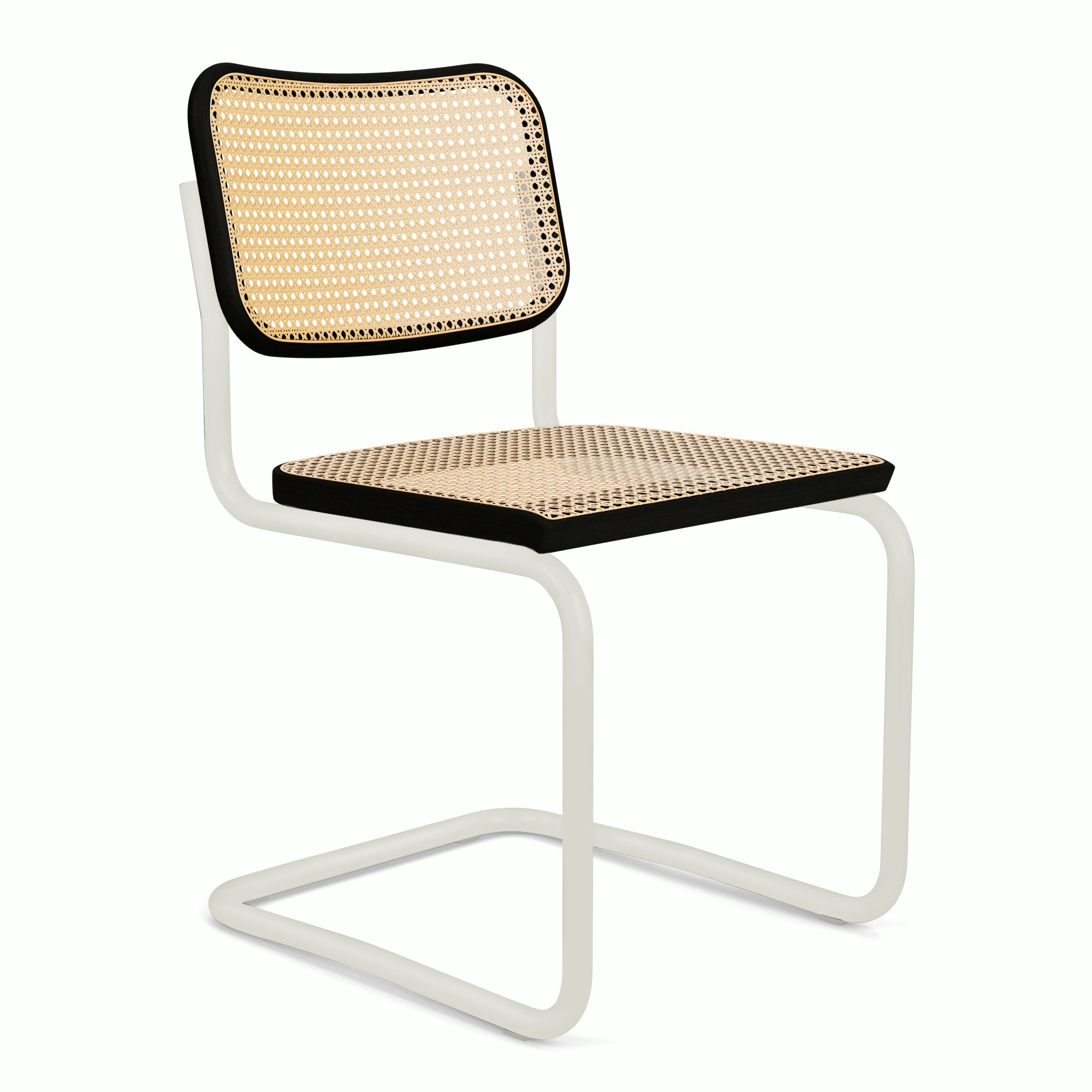 Cesca Chair - Cane,  Ebonized Beech,  White