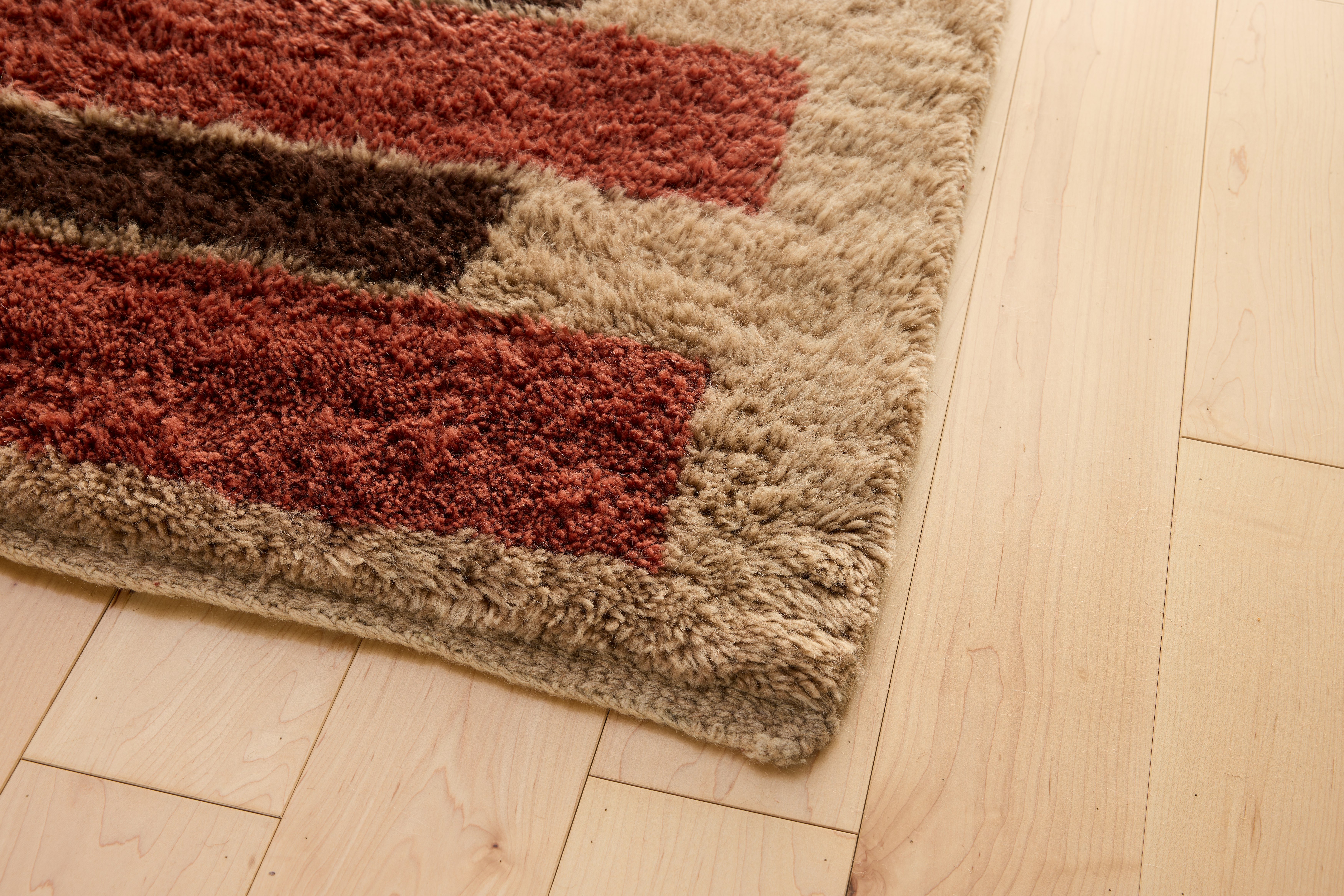 Brick Wool Moroccan Rug - 9' x 12',  Sienna