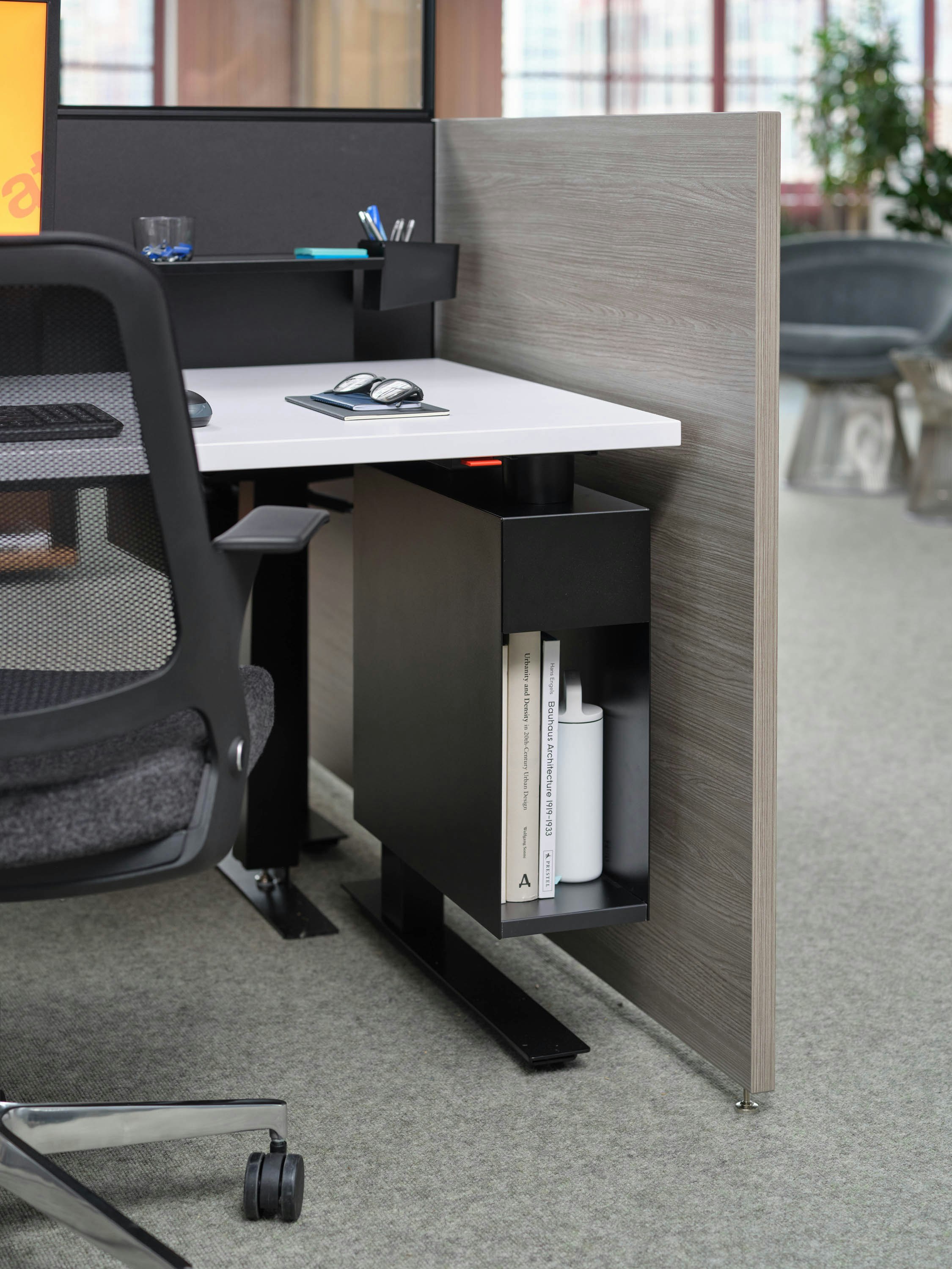 antenna workspaces hybrid storage suspended gallery panel workstation desktop shelf cup