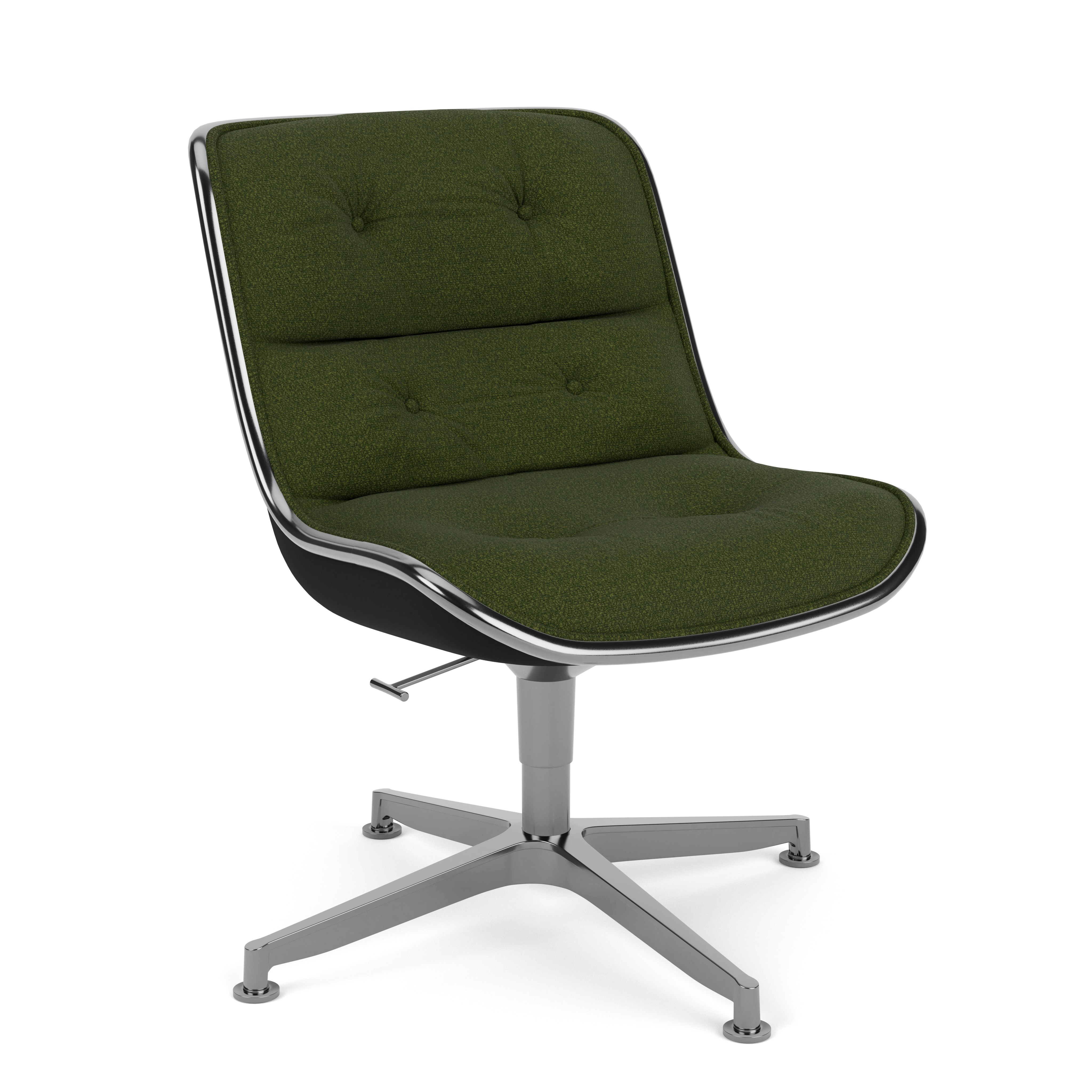 Pollock Executive Side Chair - 4 Star, Polished Aluminum, Classic Boucle, Rover