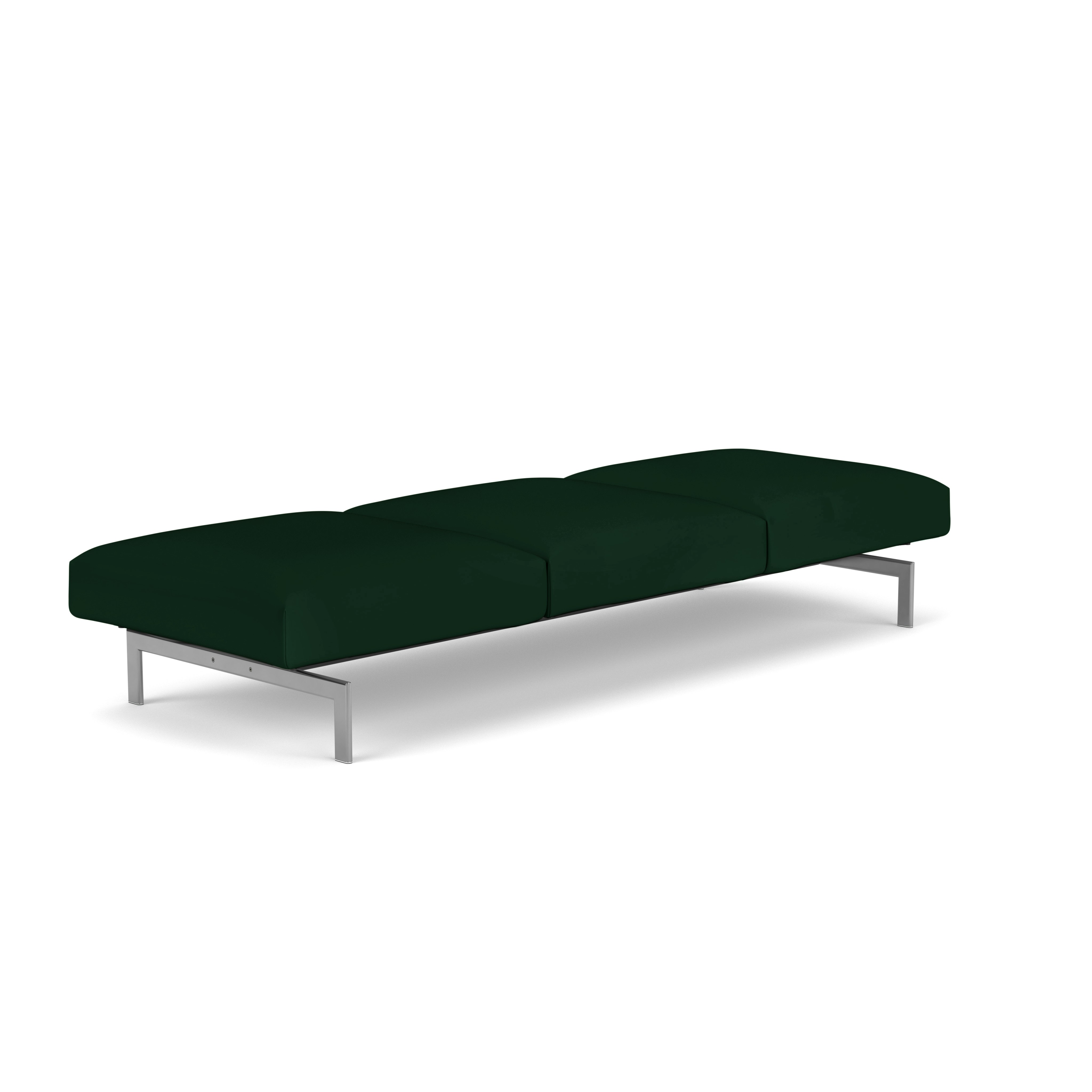 Avio Bench - Three Seater,  Volo Leather,  Arbor Shade,  Polished Chrome