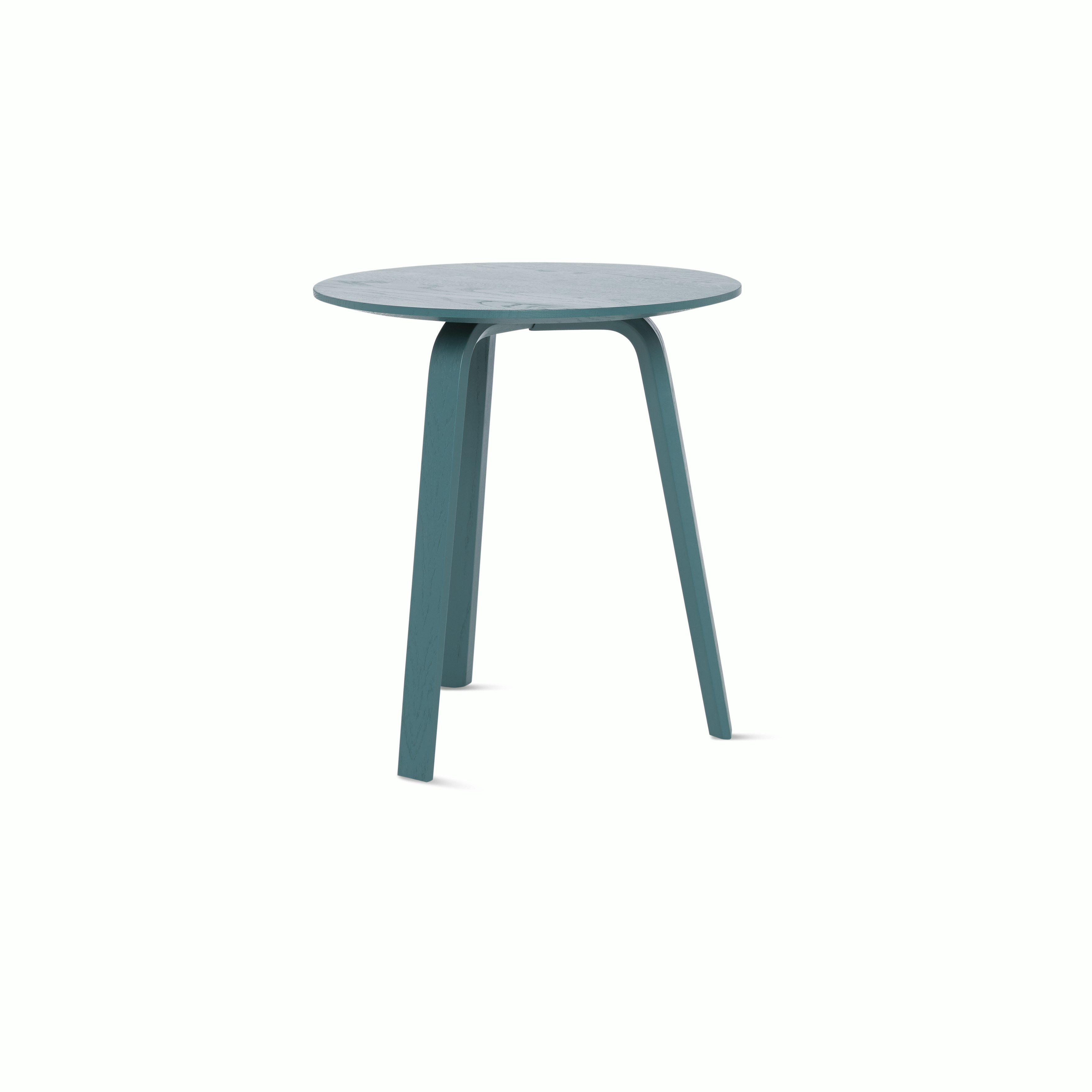 A brunswick green Bella Side Table viewed from an angle