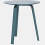 A brunswick green Bella Side Table viewed from an angle