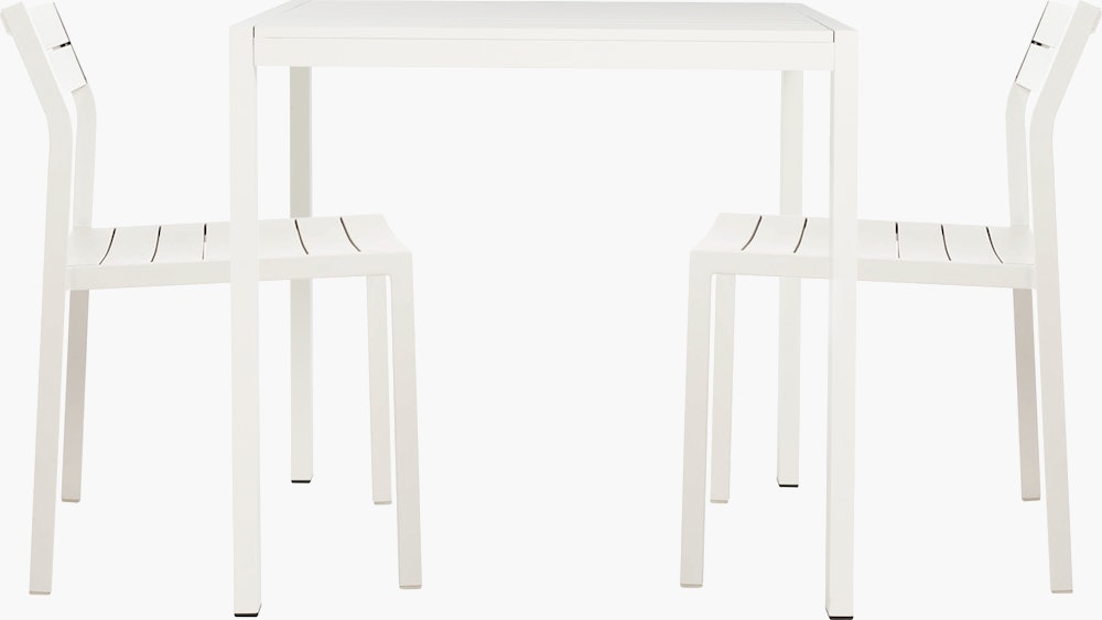 Eos Dining Set - Square Table & 2 Side Chairs,  White