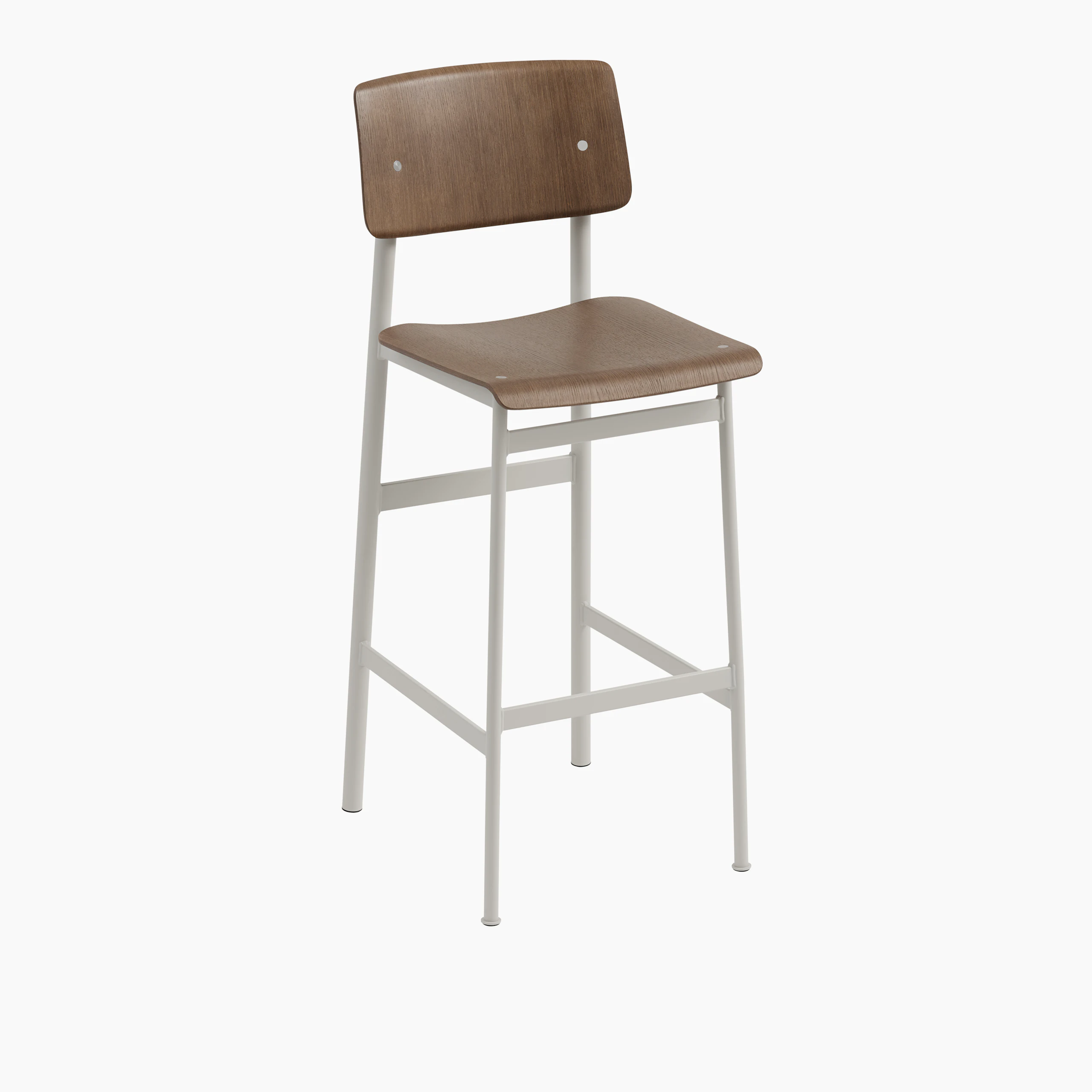 Loft bar stool 75 grey stained dark brown