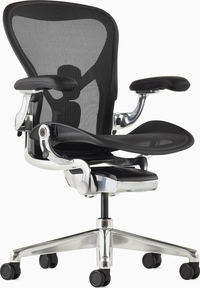 Aeron Onyx, Posturefit back support, with no tilt limiter and adjustable arms