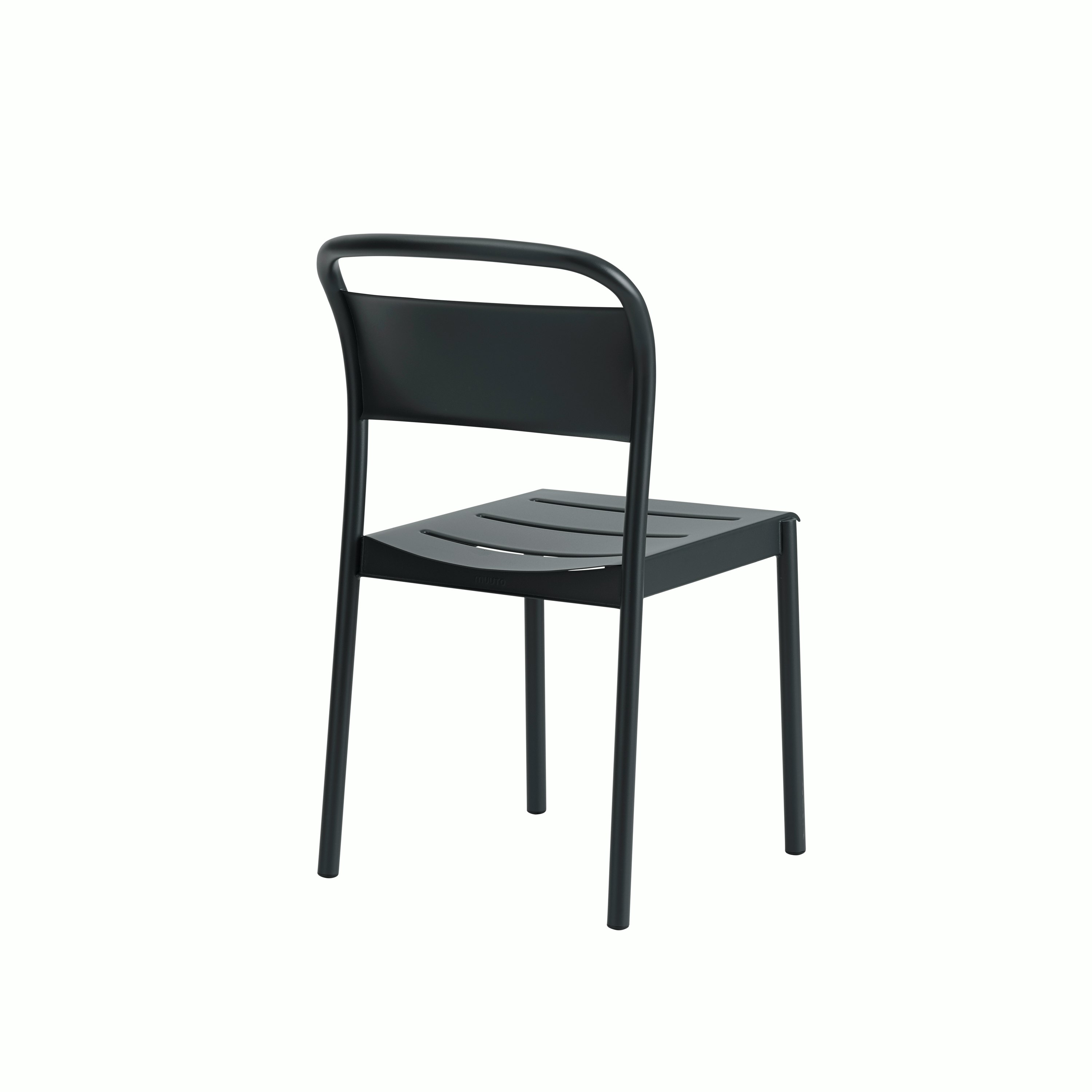 Linear steel side chair black angle Muuto