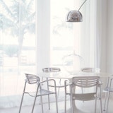 Eero Saarinen marble Dining Table with Toledo side chairs