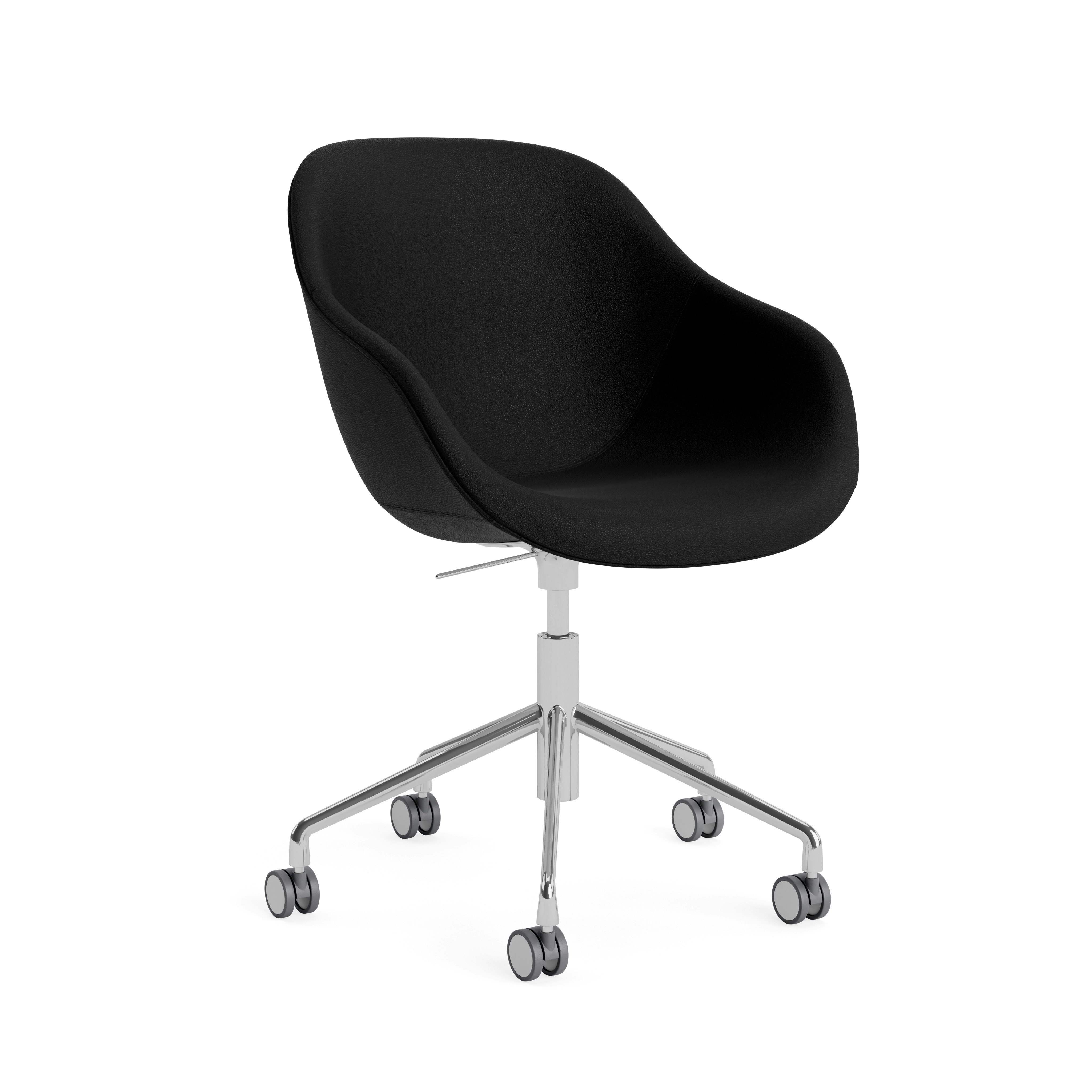 AAC 153 - Uph Task Armchair - Prone Leather, Obsidian - Polished Aluminum