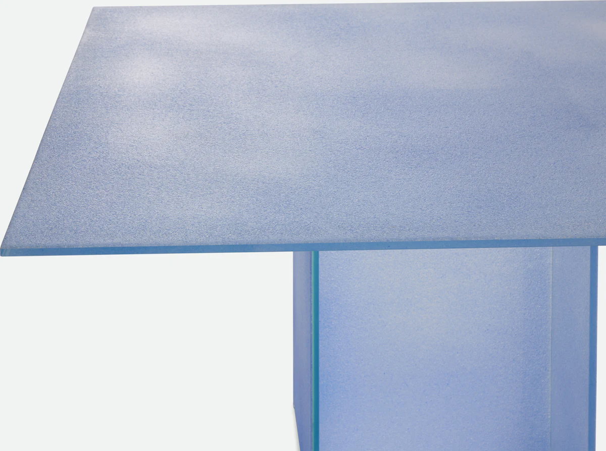 Blue tabletop showing top surface