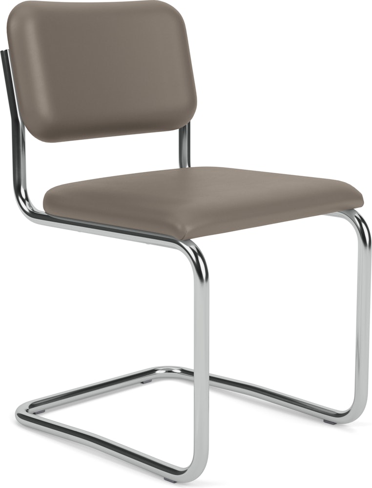 Cesca Armchair, Fully Upholstered, Upholstered Seat, Volo Leather, White