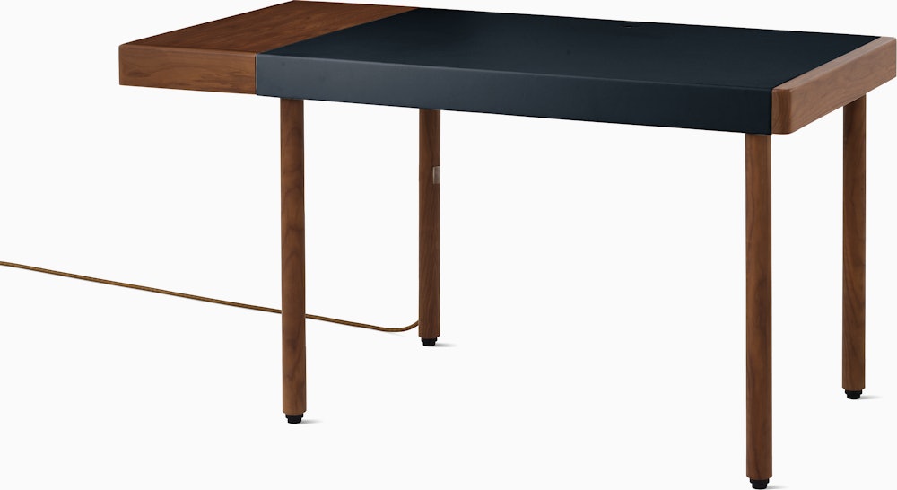 Leatherwrap Sit-to-Stand Desk, 1 Drawer Left