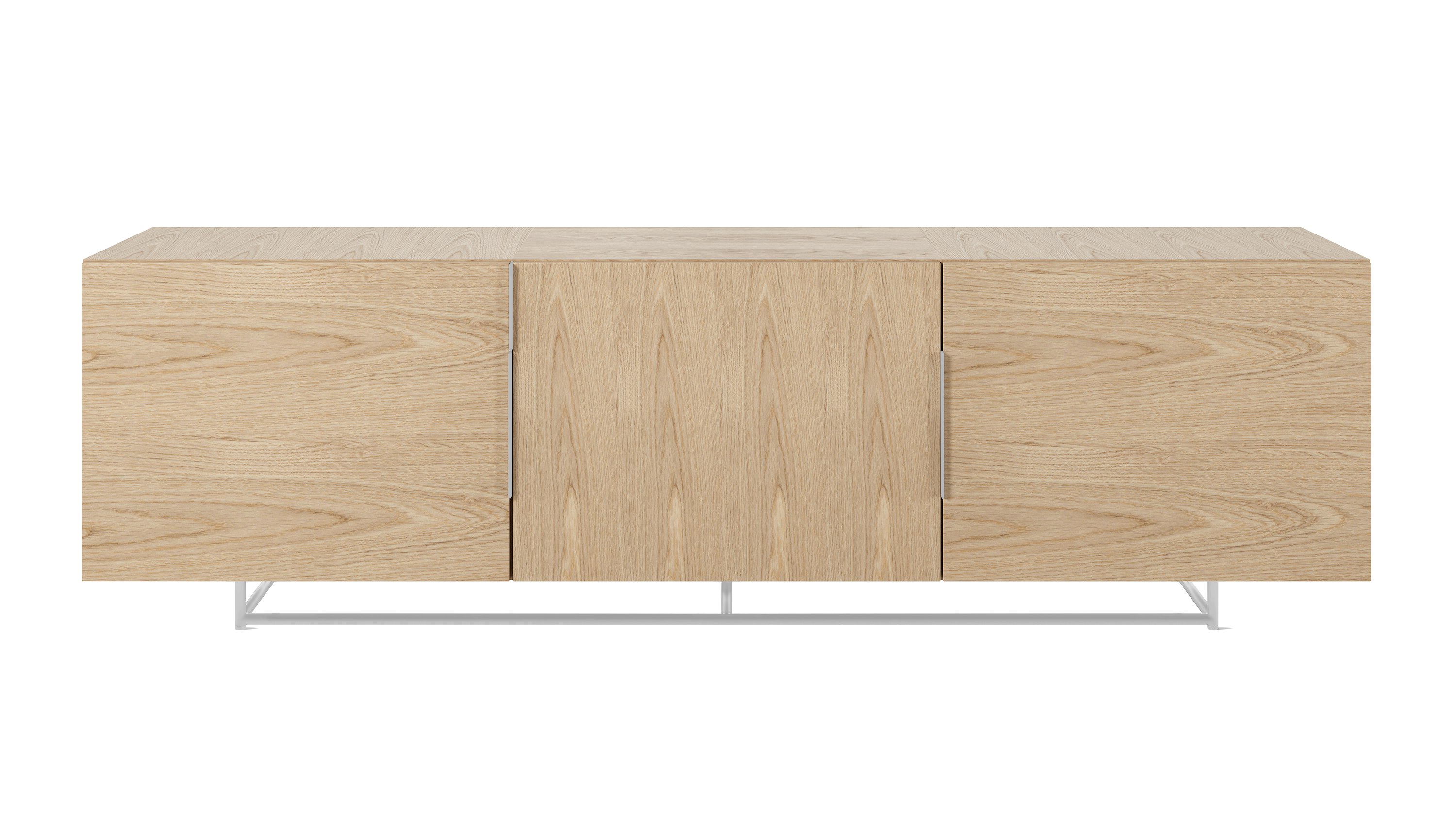 Domino Credenza - chrome,  oak