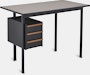 Angle view of Mode desk in black with sandstone top.