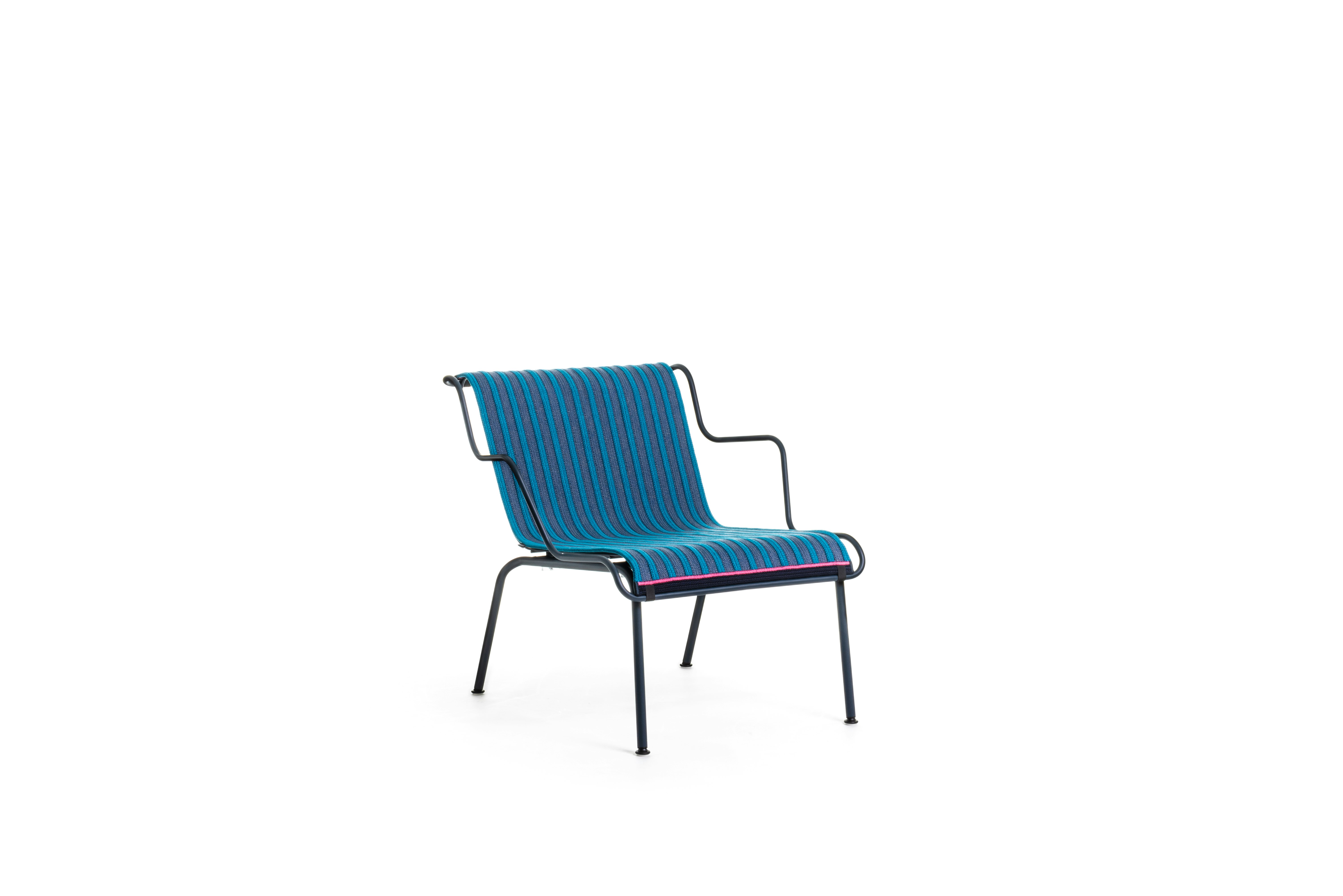 South Outdoor Lounge Chair Seat Pad - Blue / Light Blue