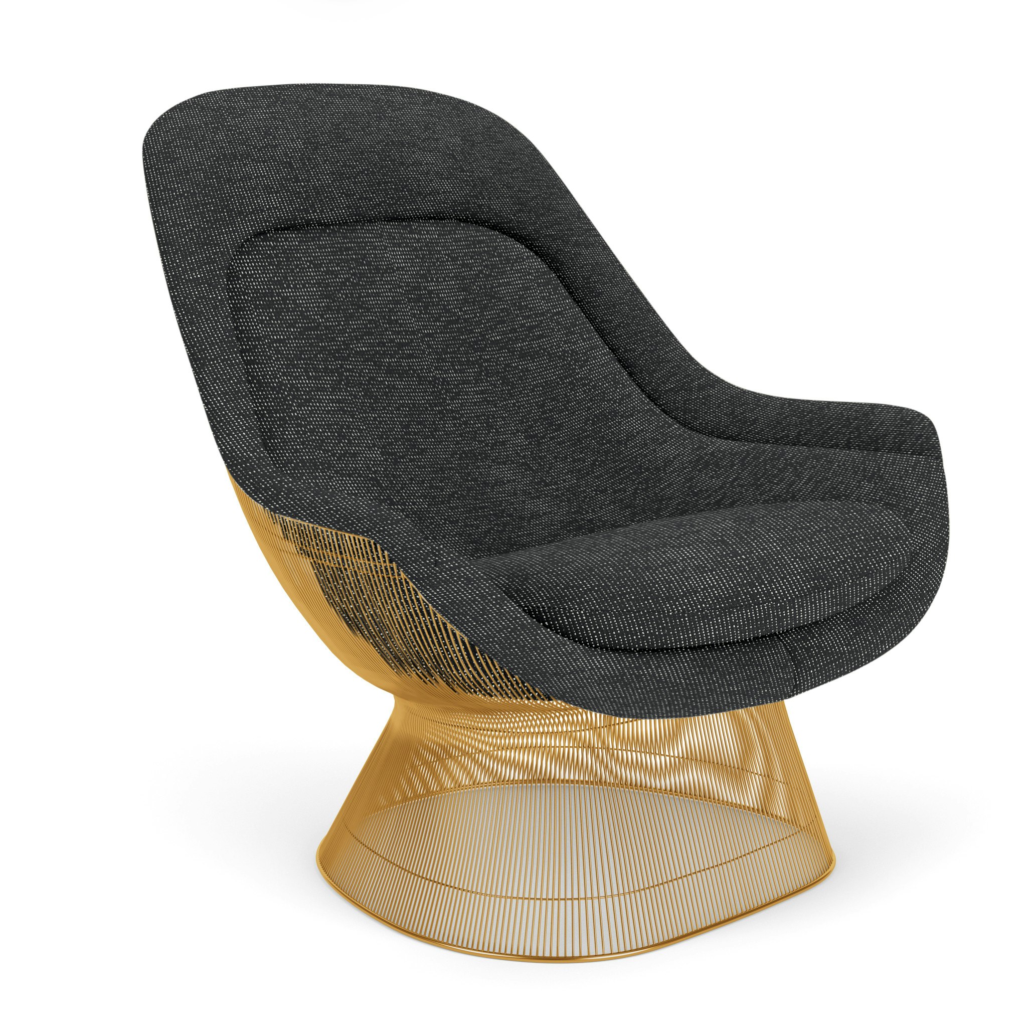 Platner Easy Chair - Gold,  Prestini,  Black and White