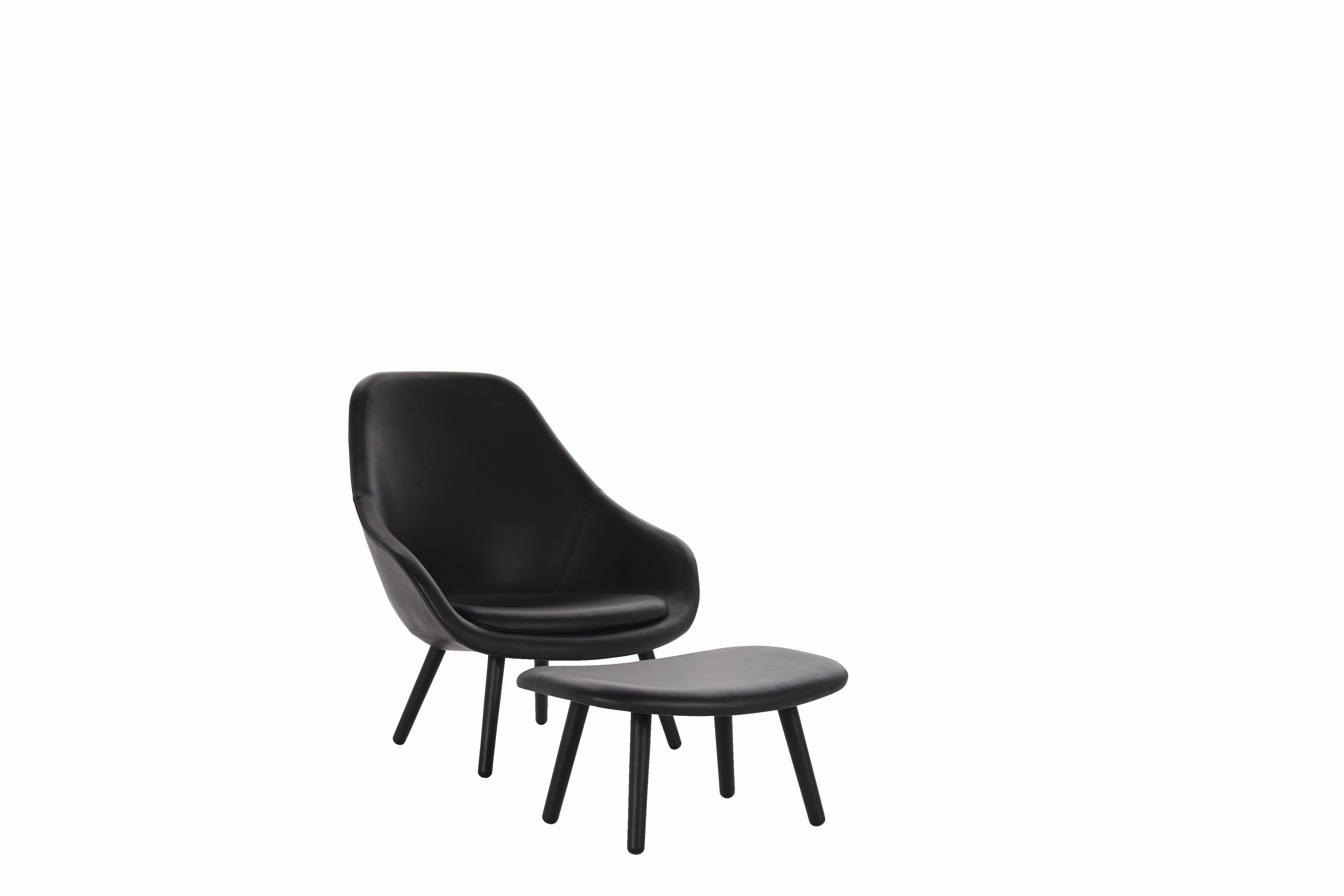 AAL 92 + 03 About A Lounge and Ottoman Low Back Wood Base