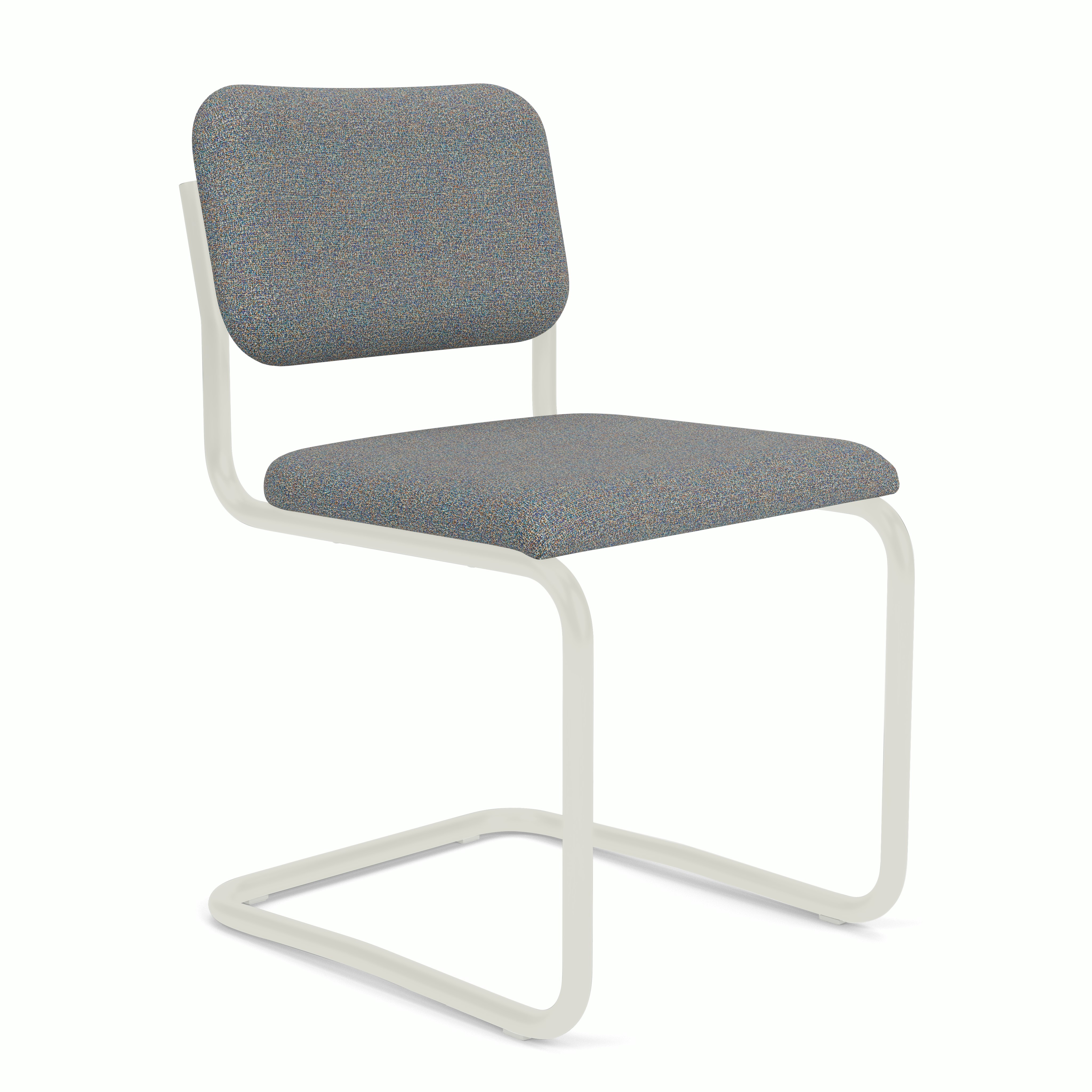 Cesca Upholstered Chair - Side Chair ,  Fully upholstered,   tempest,  aurora,  white frame