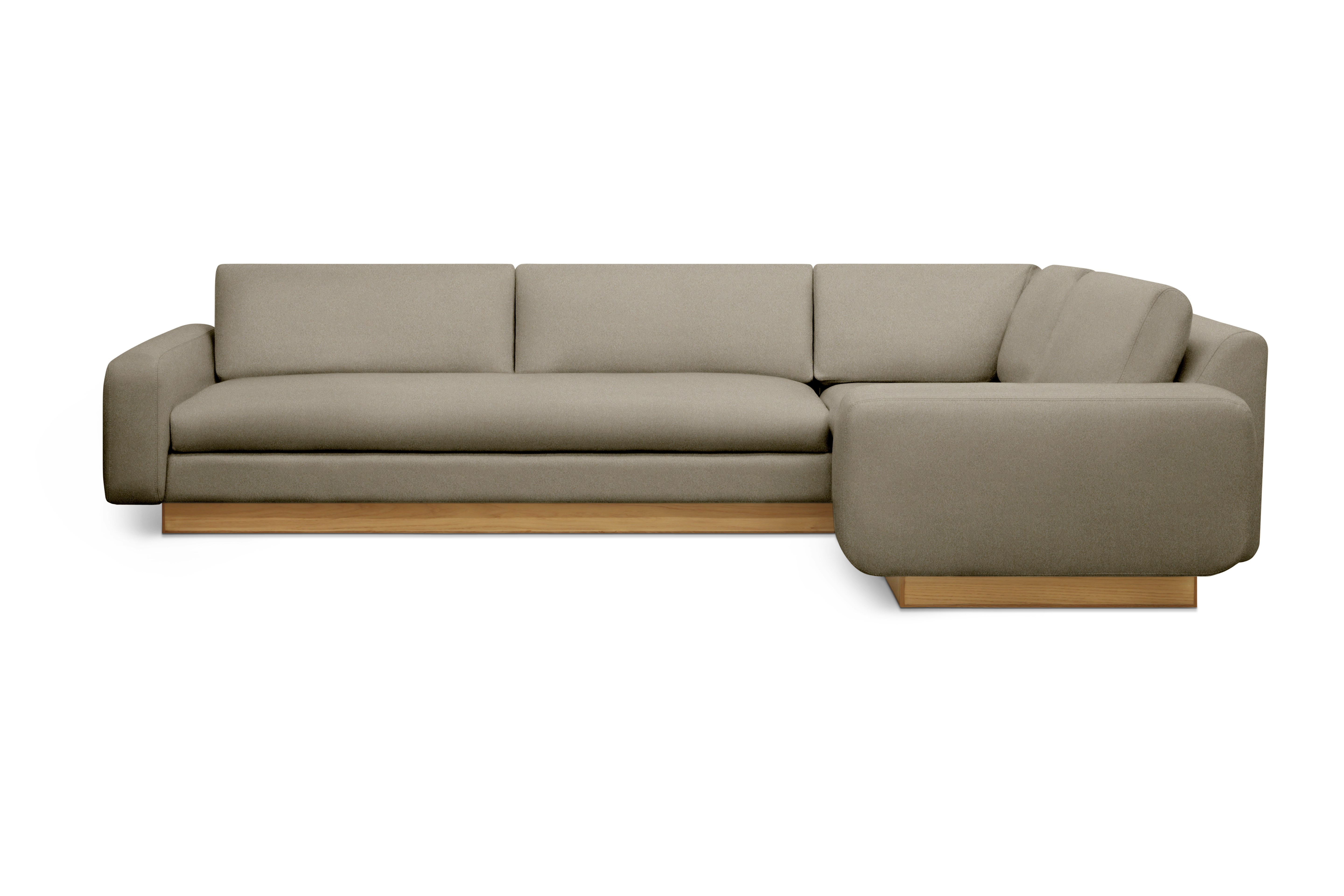 Mesa Corner Sectional - Right,  Alpaca Faux,  Fawn,  Oak