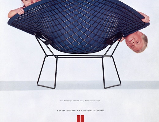 Poster of Bertoia Diamond Chair with Children