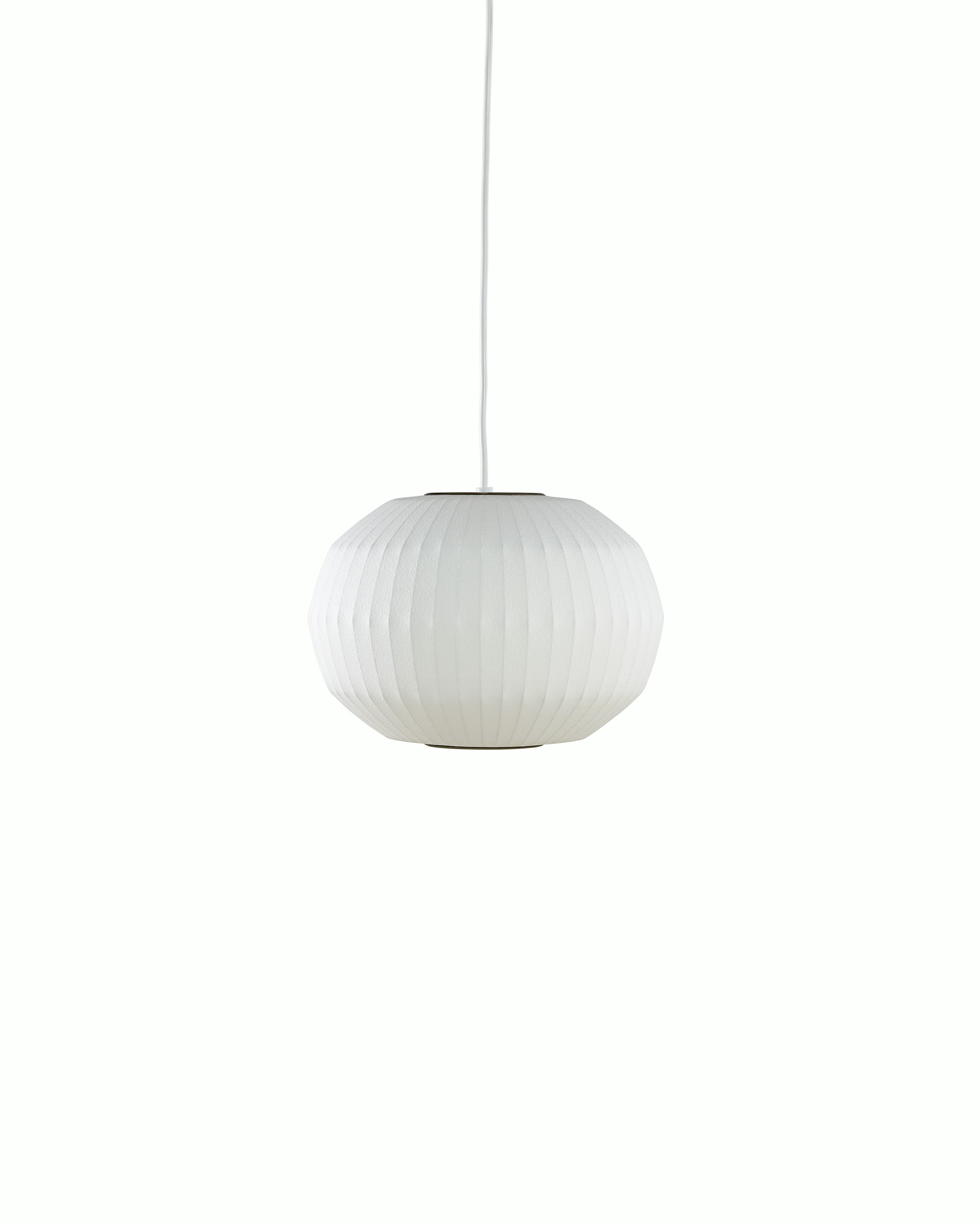 An Angled Sphere shaped Nelson Bubble Lamp Pendant.